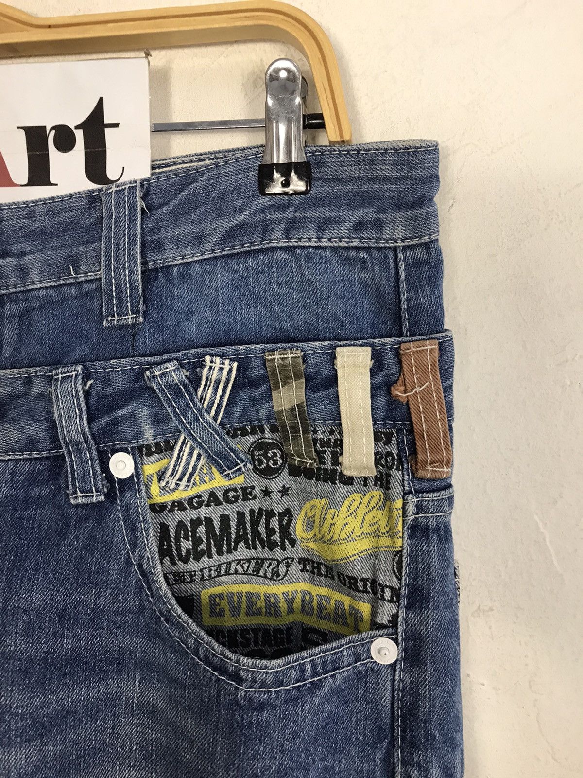 Japanese Brand × Vintage Vintage Dominate Double Waist Back Side Pocket Design Jeans Size US 34 / EU 50 - 6 Thumbnail