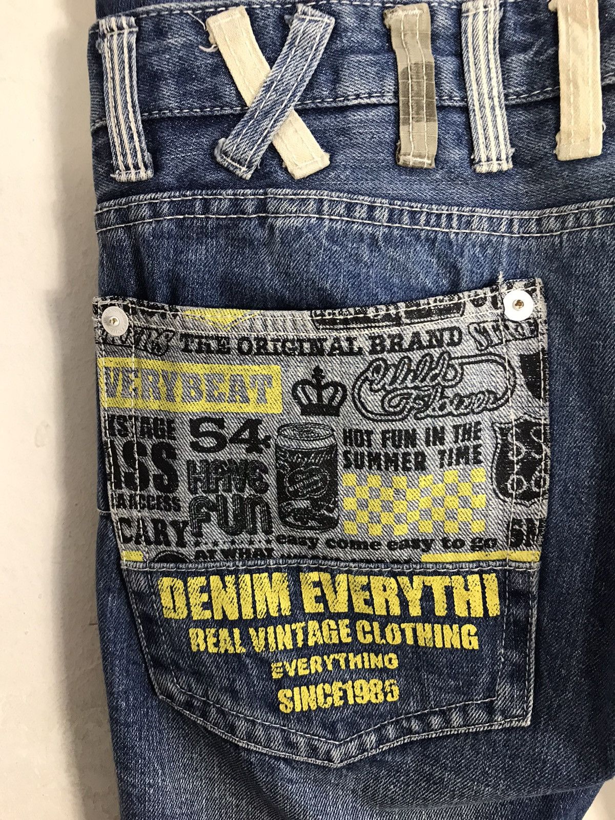 Japanese Brand × Vintage Vintage Dominate Double Waist Back Side Pocket Design Jeans Size US 34 / EU 50 - 13 Thumbnail