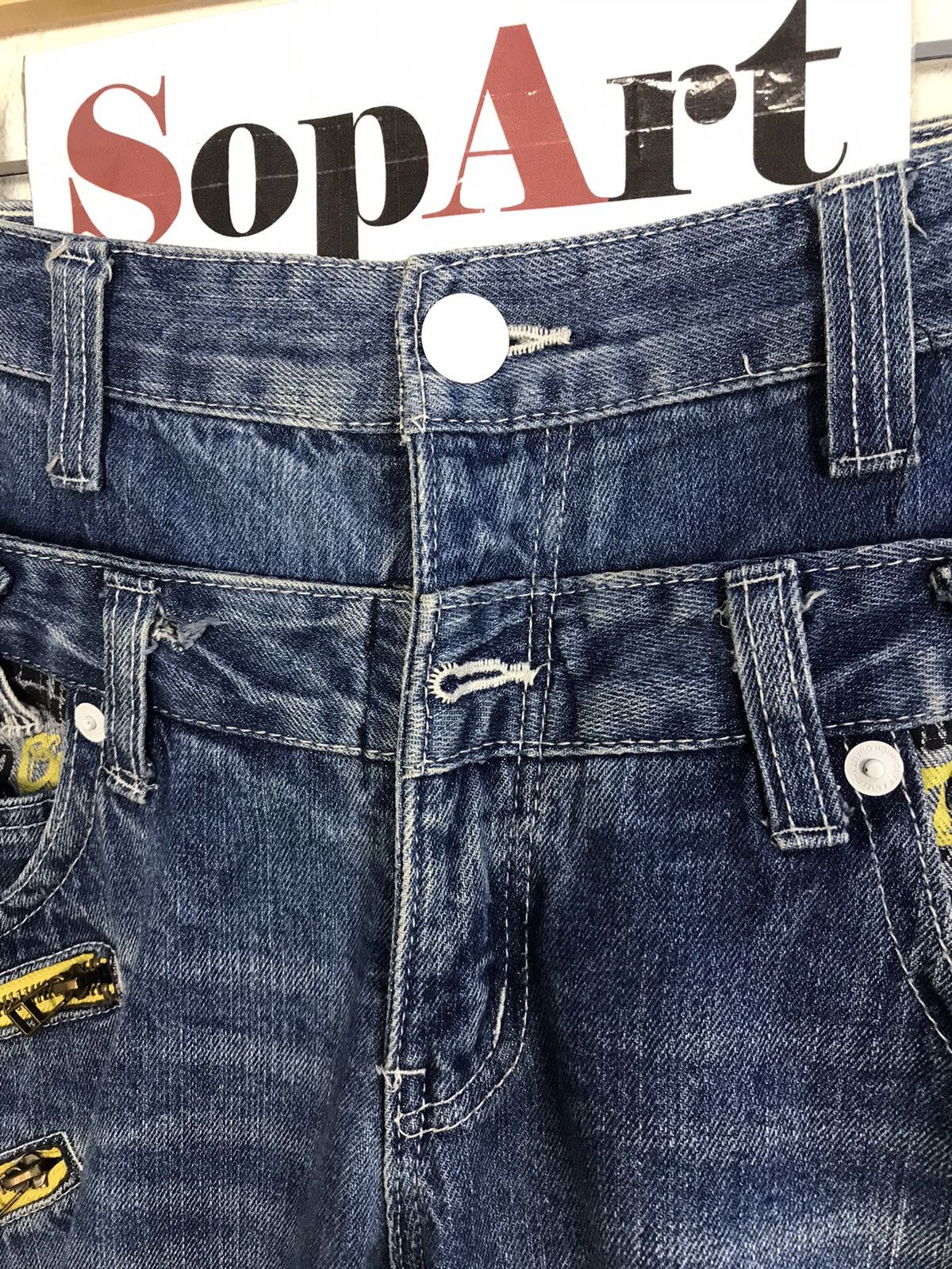 Japanese Brand × Vintage Vintage Dominate Double Waist Back Side Pocket Design Jeans Size US 34 / EU 50 - 7 Thumbnail