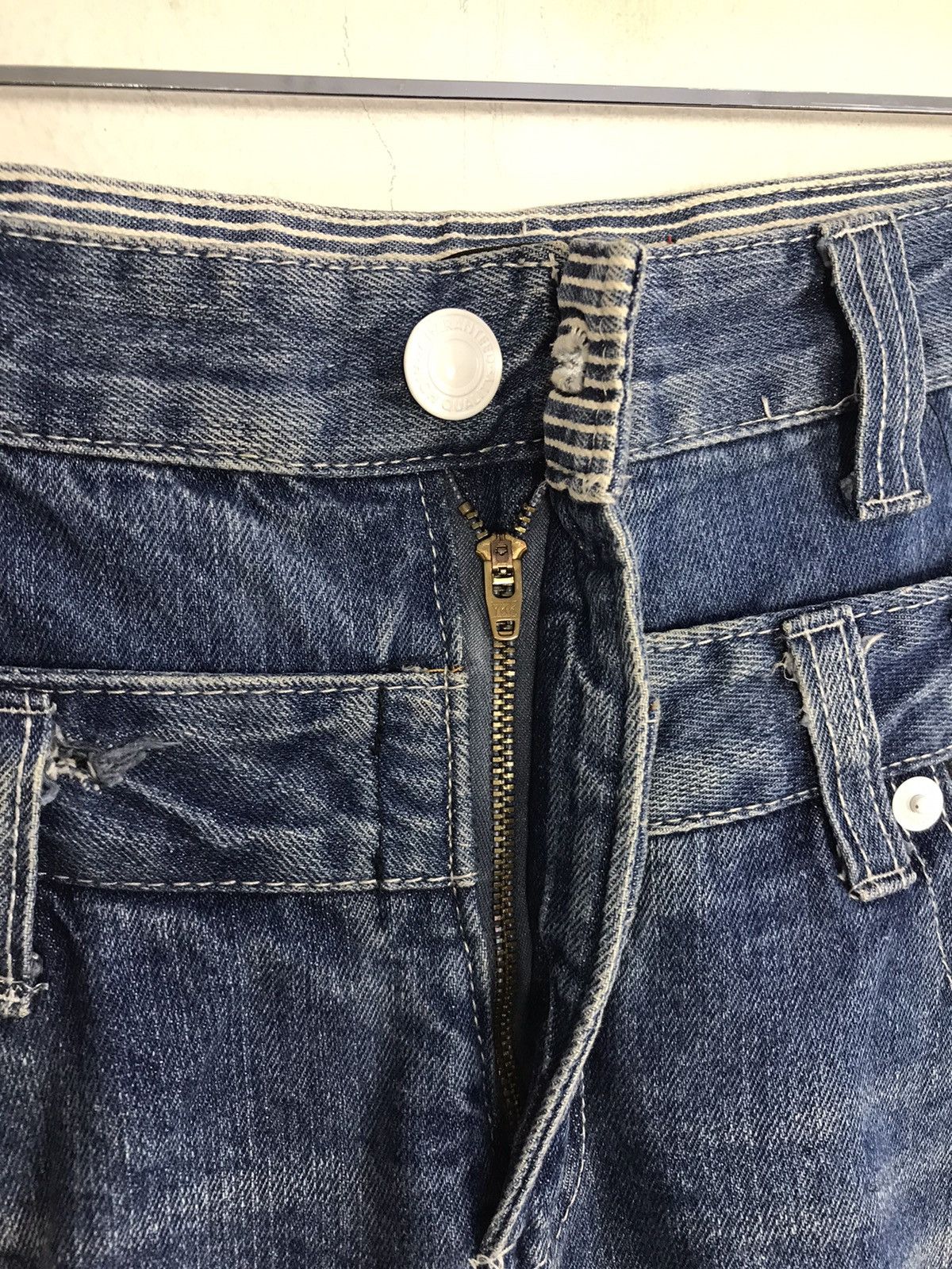 Japanese Brand × Vintage Vintage Dominate Double Waist Back Side Pocket Design Jeans Size US 34 / EU 50 - 10 Thumbnail