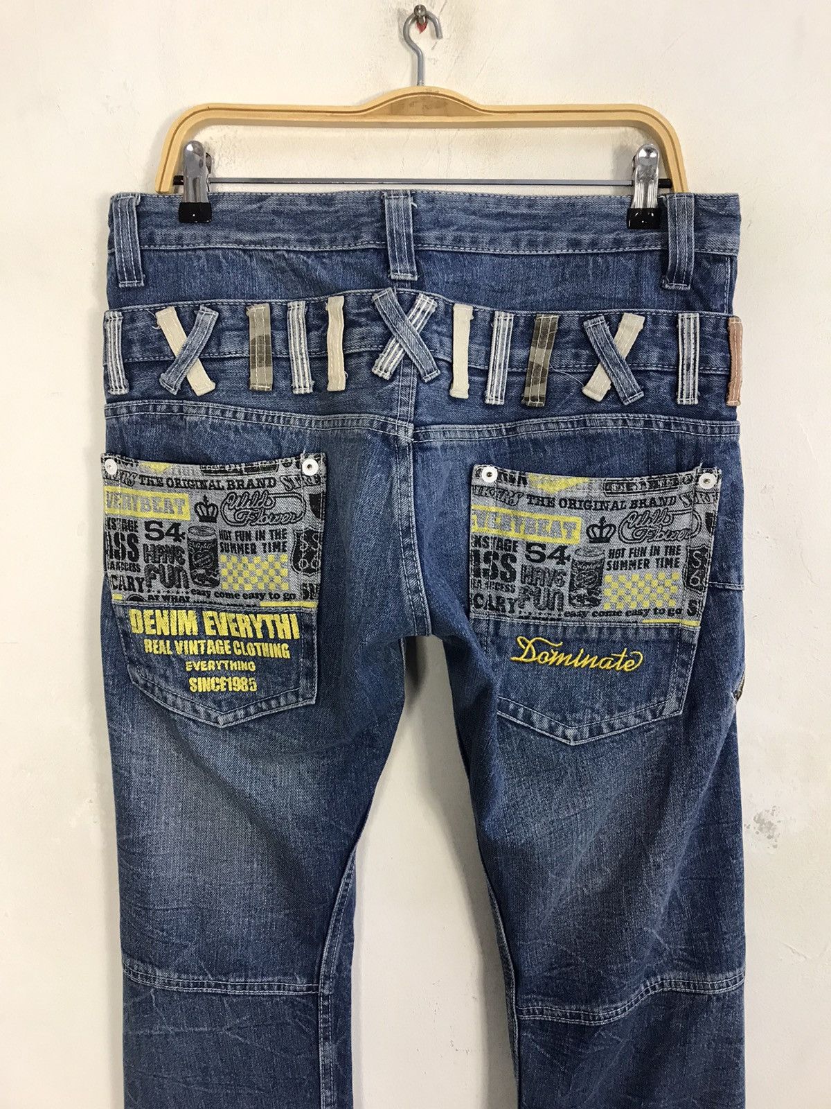 Japanese Brand × Vintage Vintage Dominate Double Waist Back Side Pocket Design Jeans Size US 34 / EU 50 - 11 Thumbnail