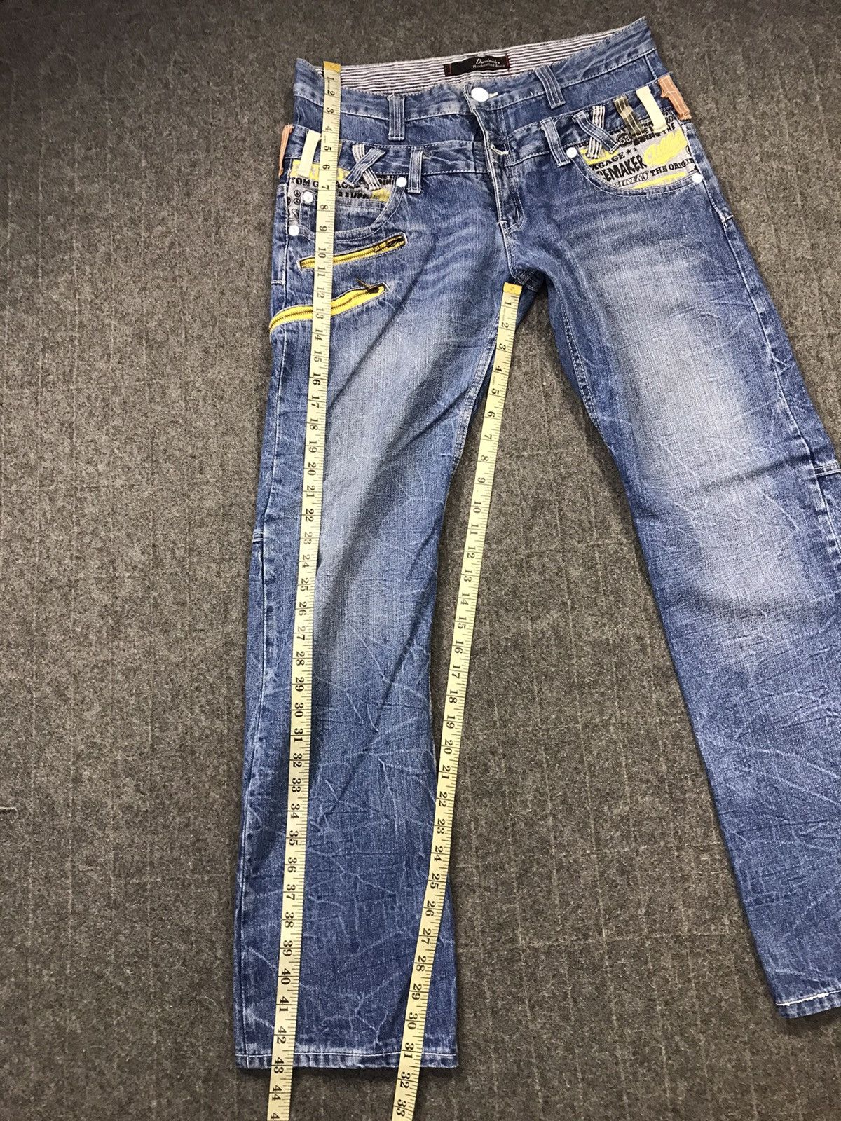 Japanese Brand × Vintage Vintage Dominate Double Waist Back Side Pocket Design Jeans Size US 34 / EU 50 - 20 Thumbnail