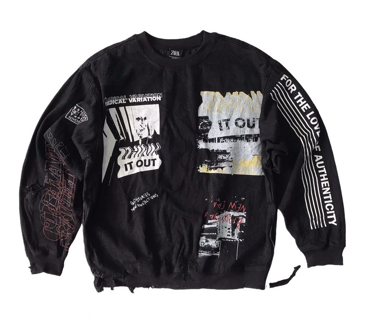 Zara Distress Zara Printed All Over Sweatshirt Like Size US M / EU 48-50 / 2 - 1 Thumbnail