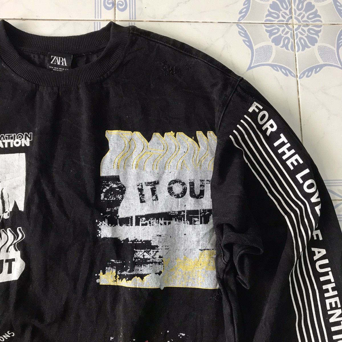 Zara Distress Zara Printed All Over Sweatshirt Like Size US M / EU 48-50 / 2 - 5 Thumbnail