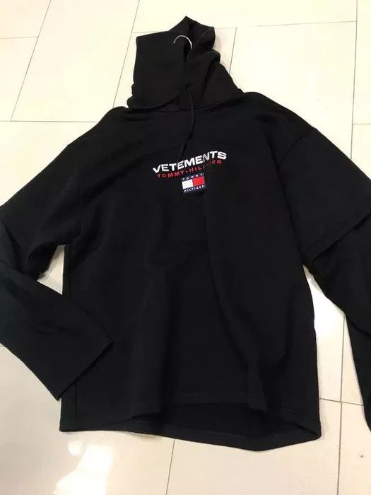 Vetements tommy shop hilfiger hoodie black