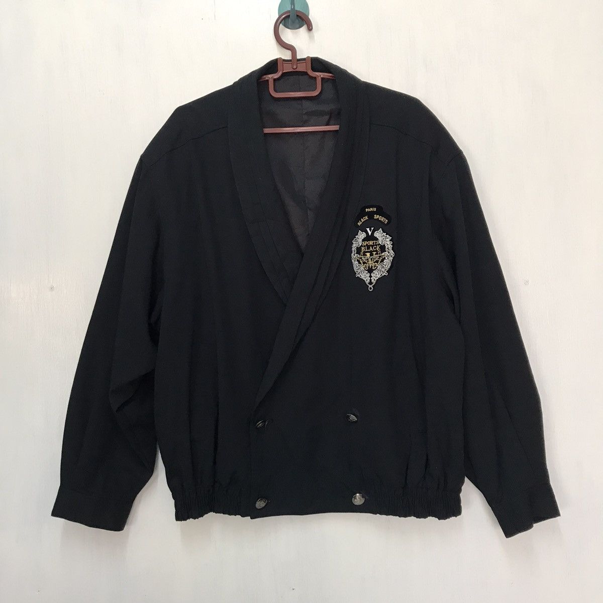 Japanese Brand 🔥 STEALS 🔥 Hopla UOMO Paris Black Sports Jacket Cardigan Size US L / EU 52-54 / 3 - 2 Thumbnail