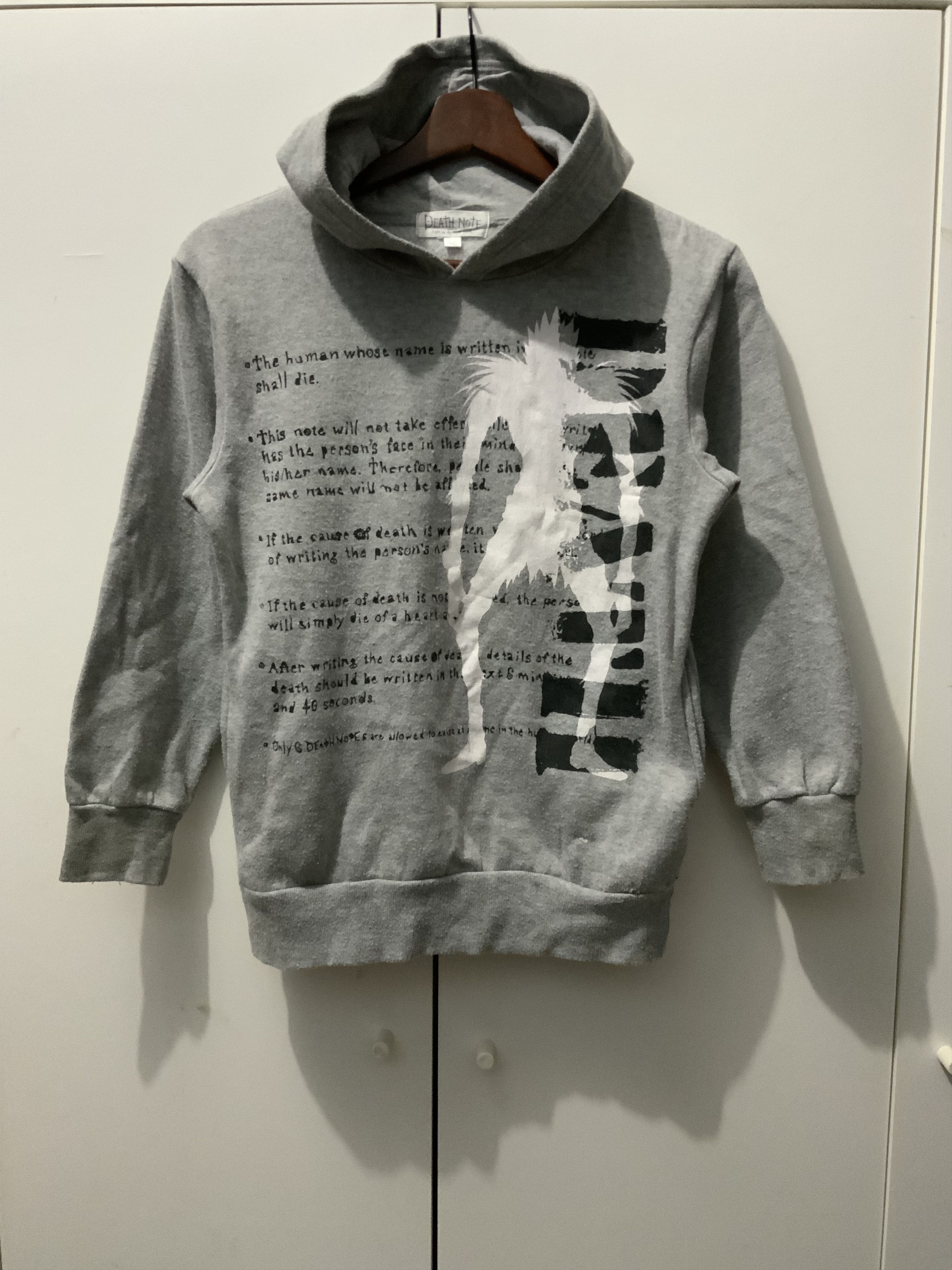 image of Japan Movie Death Note Hoodie Sweatshirt Hoodie in Grey, Men's (Size Small)