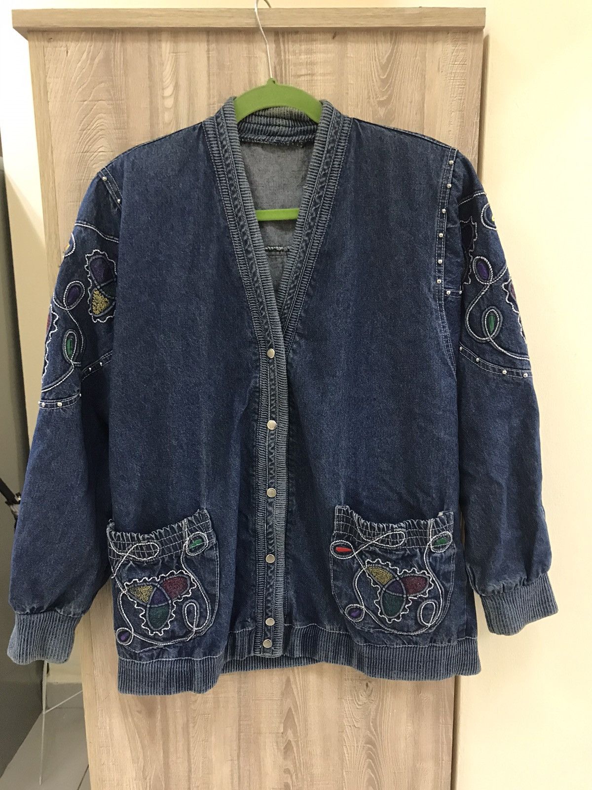 image of Unbranded Art Stylish Denim Jacket in Blue Denim, Men's (Size Large)