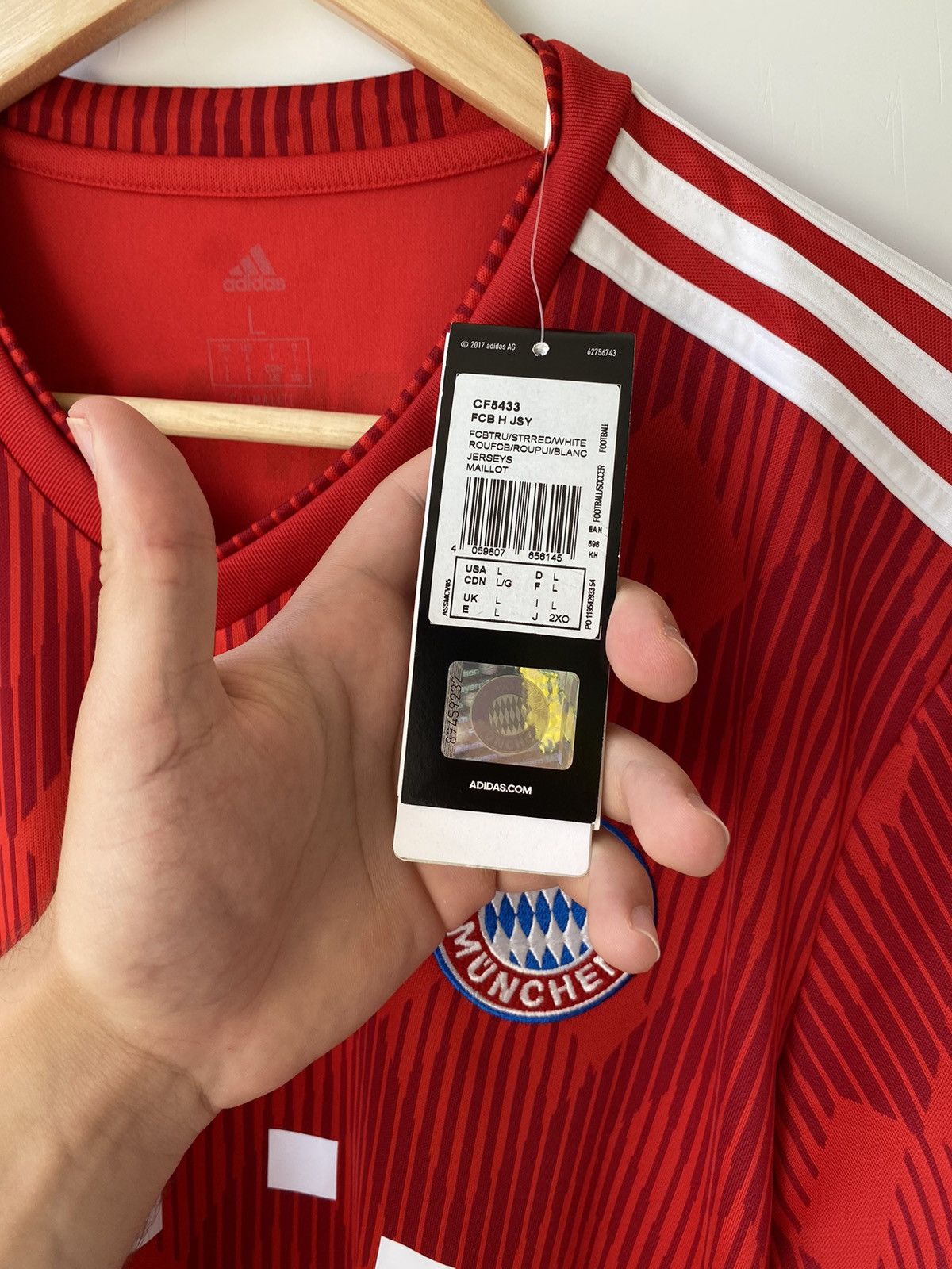 Adidas New❗️Boateng Adidas FC Bayern Munchen 2018 Home Jersey Size US L / EU 52-54 / 3 - 12 Thumbnail