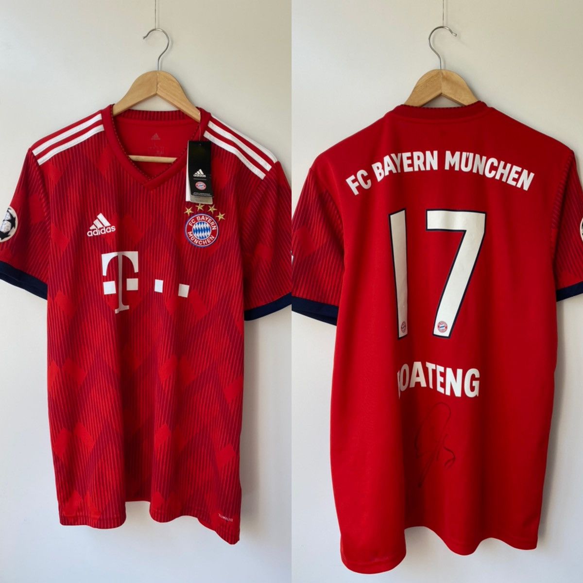 Adidas New❗️Boateng Adidas FC Bayern Munchen 2018 Home Jersey Size US L / EU 52-54 / 3 - 1 Thumbnail