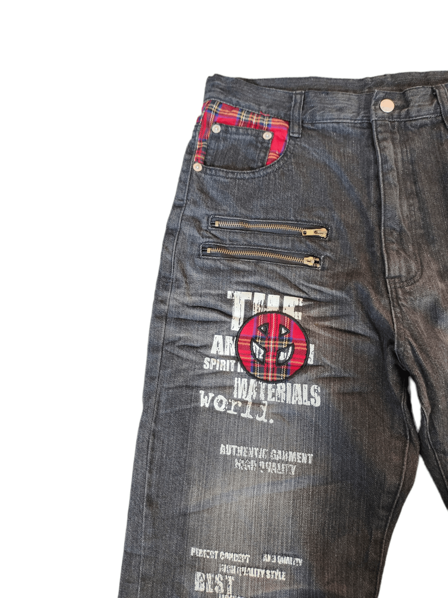 14th Addiction Japanese Punk Peace Poem Denim Jeans Size US 29 - 3 Thumbnail