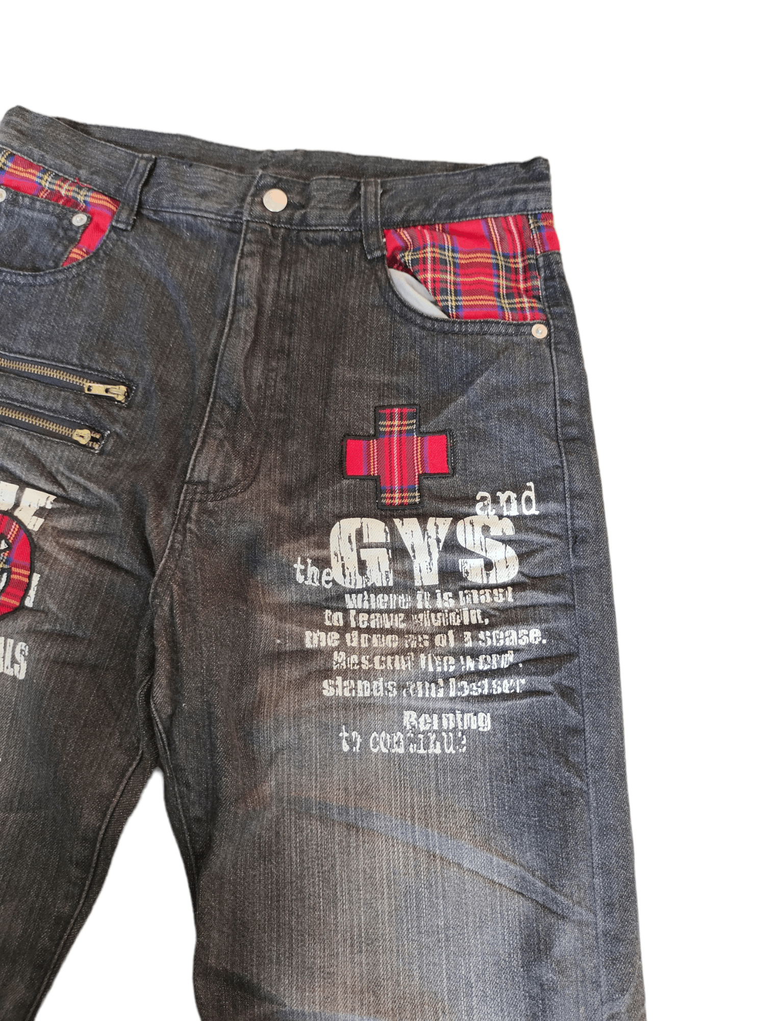 14th Addiction Japanese Punk Peace Poem Denim Jeans Size US 29 - 4 Thumbnail