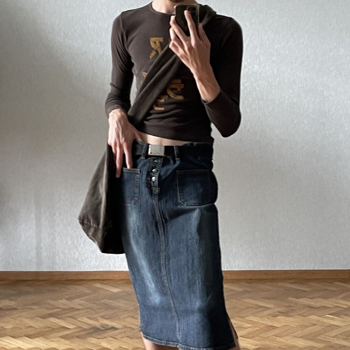 Japanese Brand Y2K Midi Skirt Vintage Japanese Style Faded Denim Size 28" / US 6 / IT 42 - 6 Thumbnail
