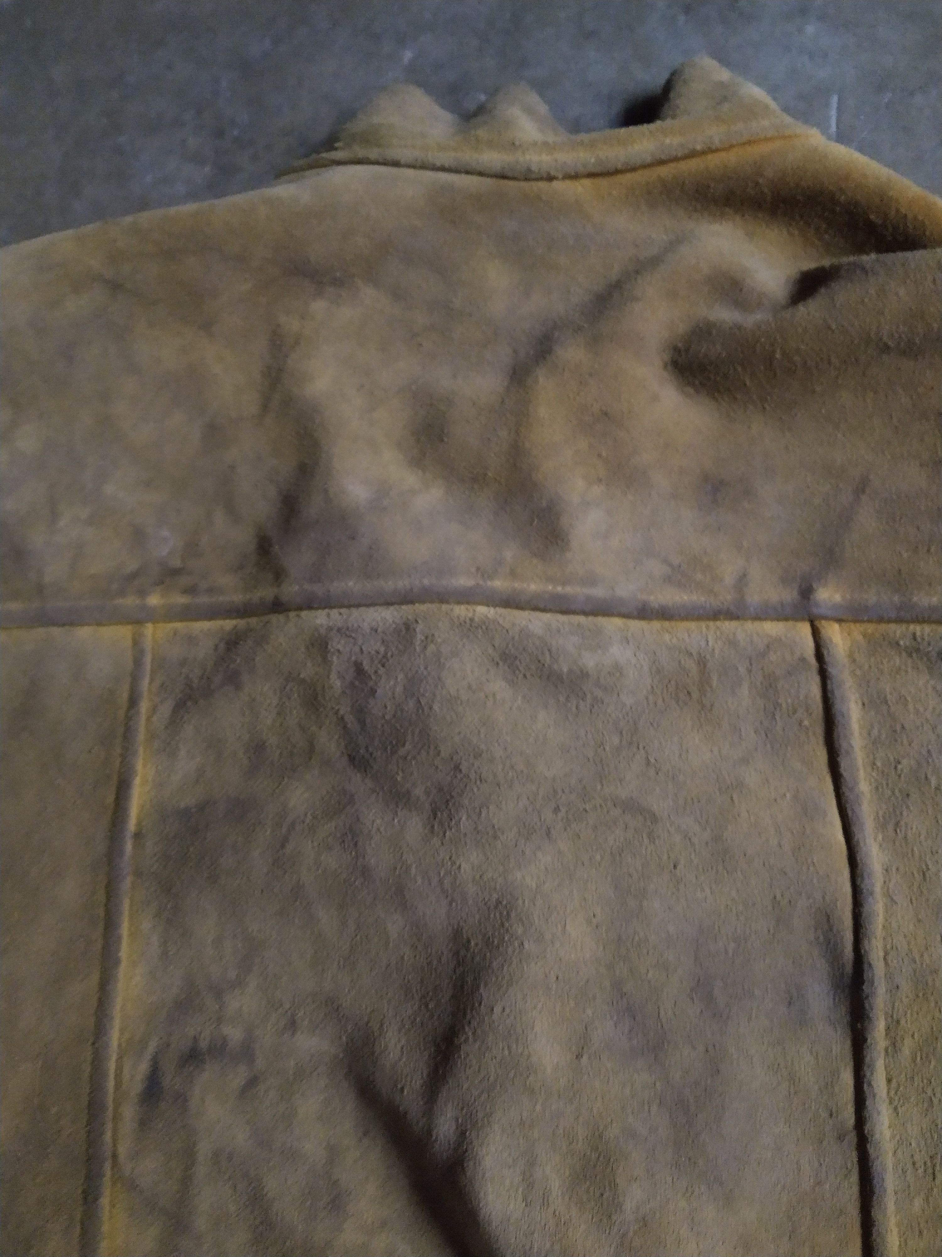 Genuine Leather Vintage Suede Jacket 3XL XXL Yellow Leather Welding Button Size US XXL / EU 58 / 5 - 17 Thumbnail