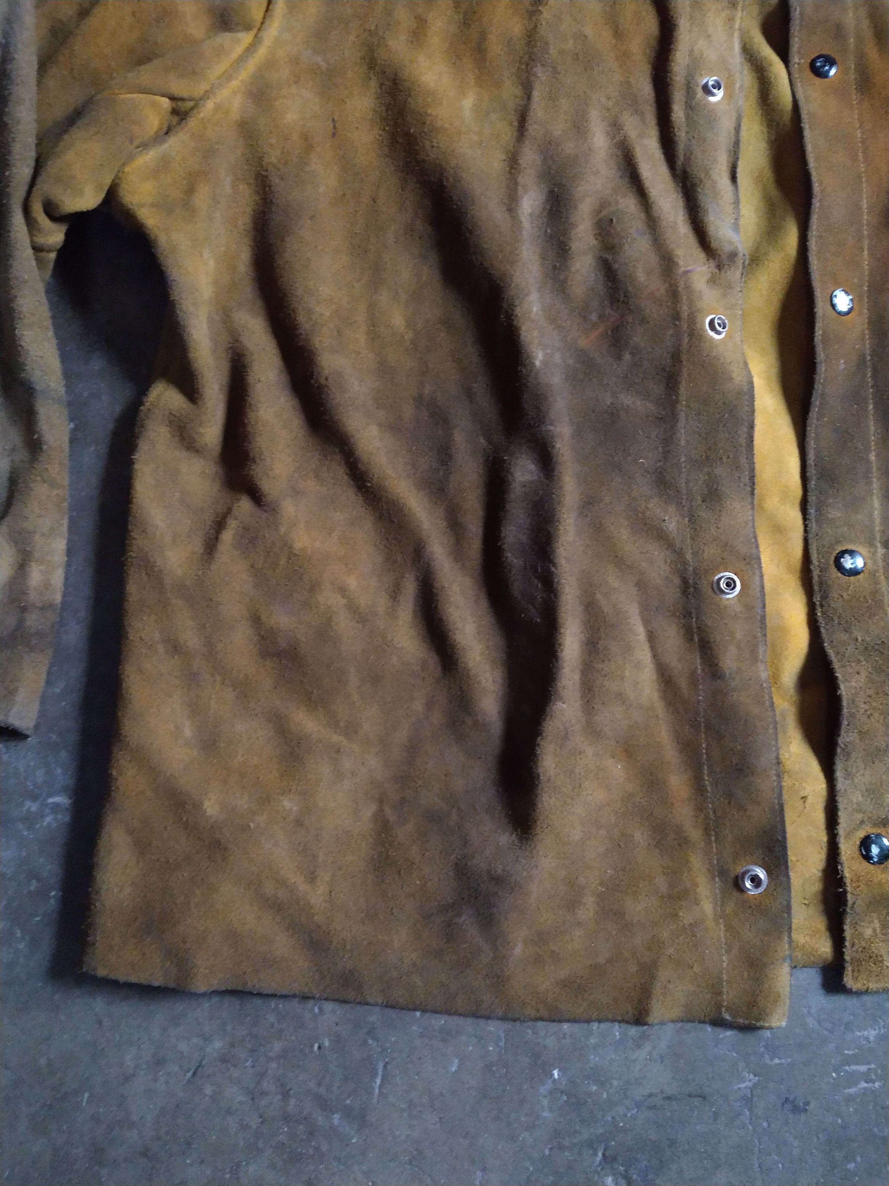 Genuine Leather Vintage Suede Jacket 3XL XXL Yellow Leather Welding Button Size US XXL / EU 58 / 5 - 9 Thumbnail