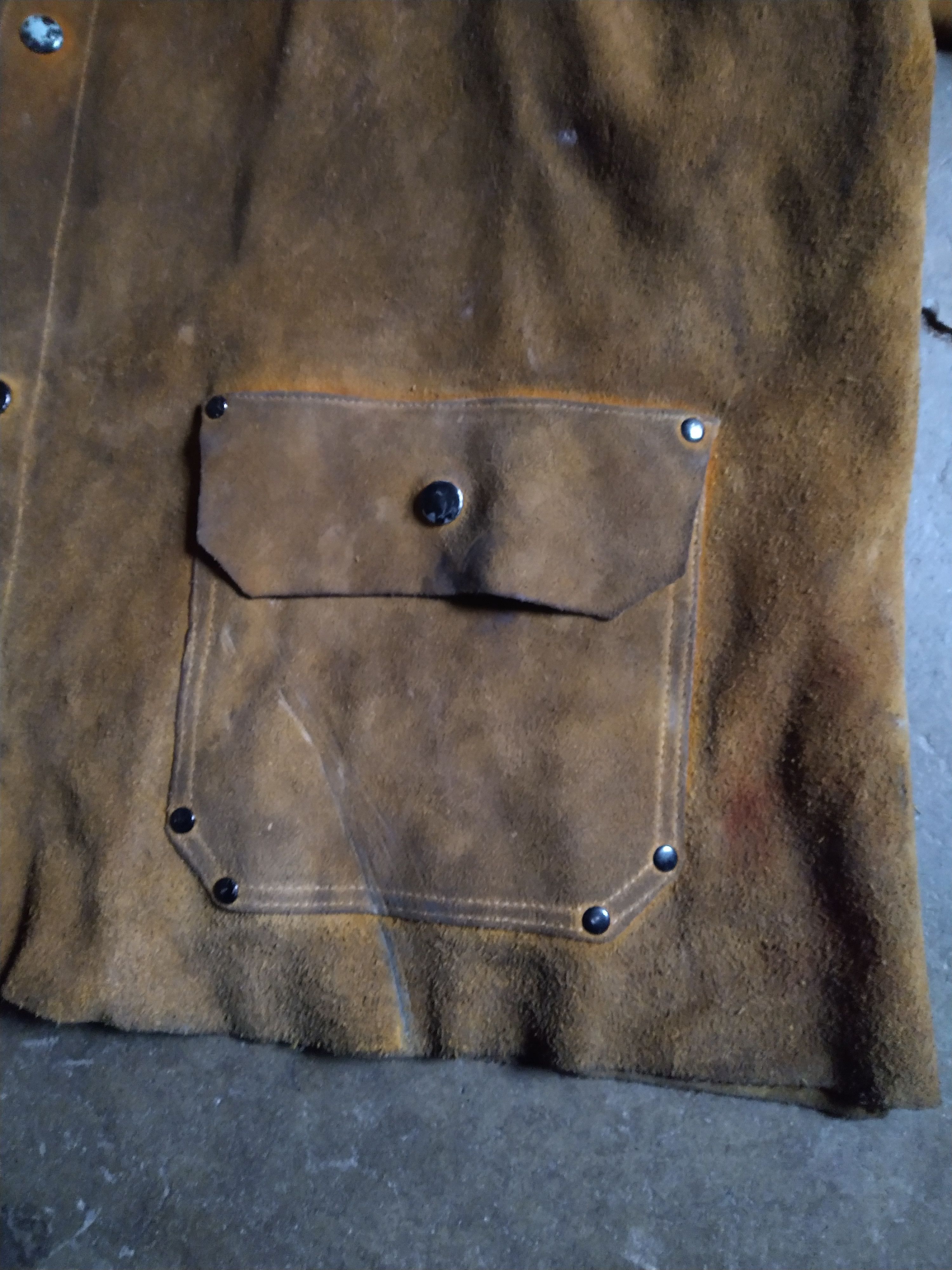 Genuine Leather Vintage Suede Jacket 3XL XXL Yellow Leather Welding Button Size US XXL / EU 58 / 5 - 8 Thumbnail