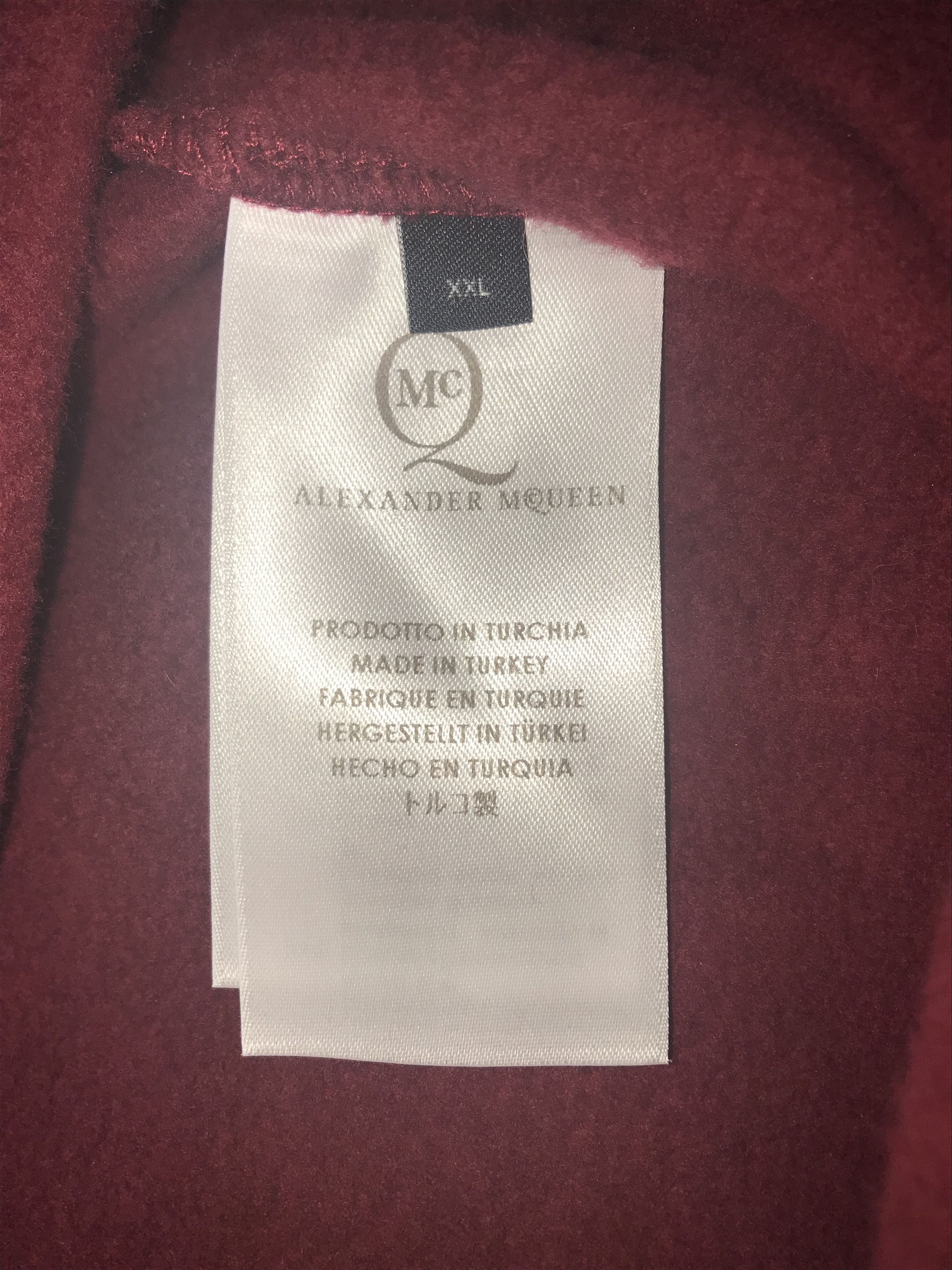 Alexander McQueen Alexander McQueen Big Logo Crimson Hoodie Size US XL / EU 56 / 4 - 8 Thumbnail