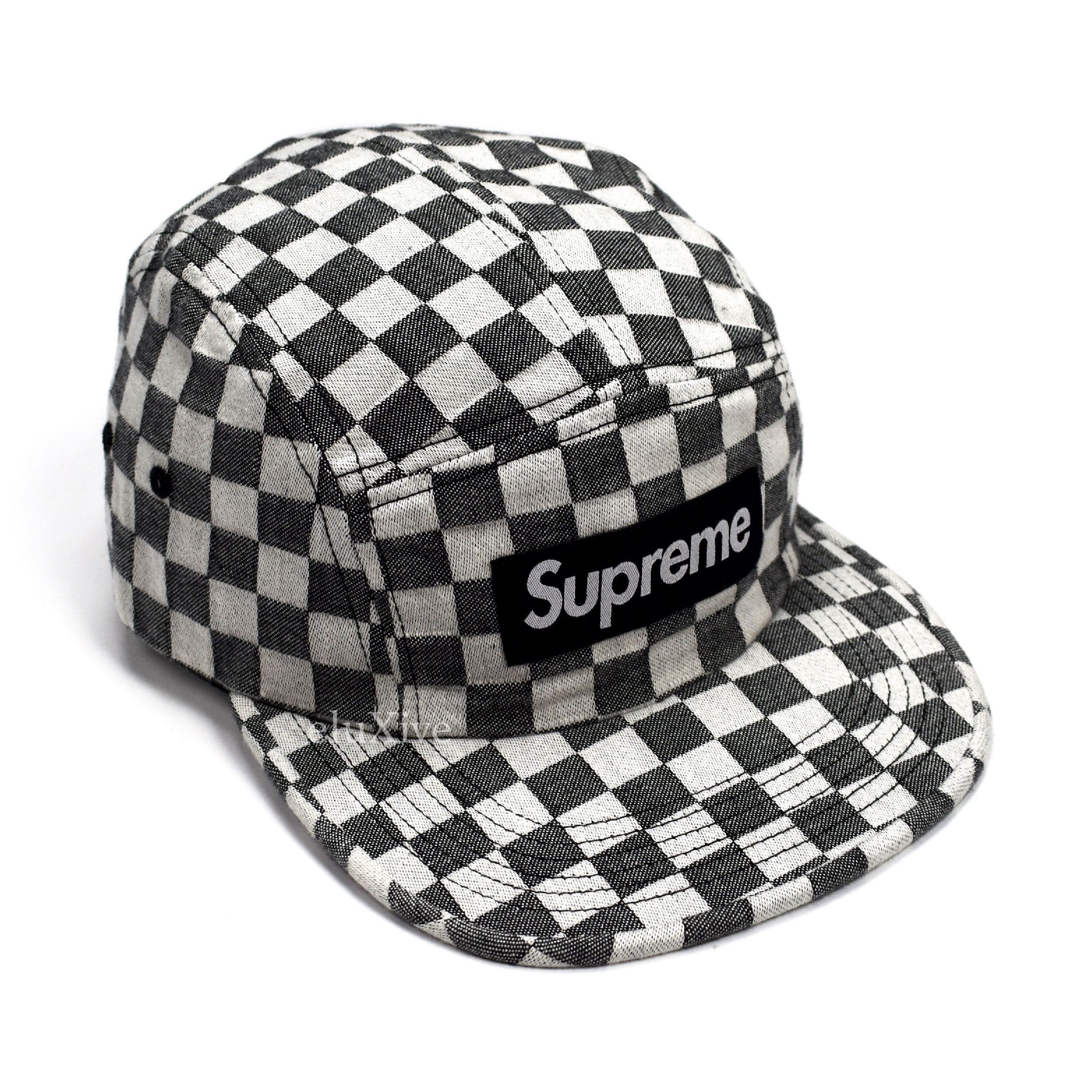 Supreme Black Box Logo Checkered Hat DS | Grailed