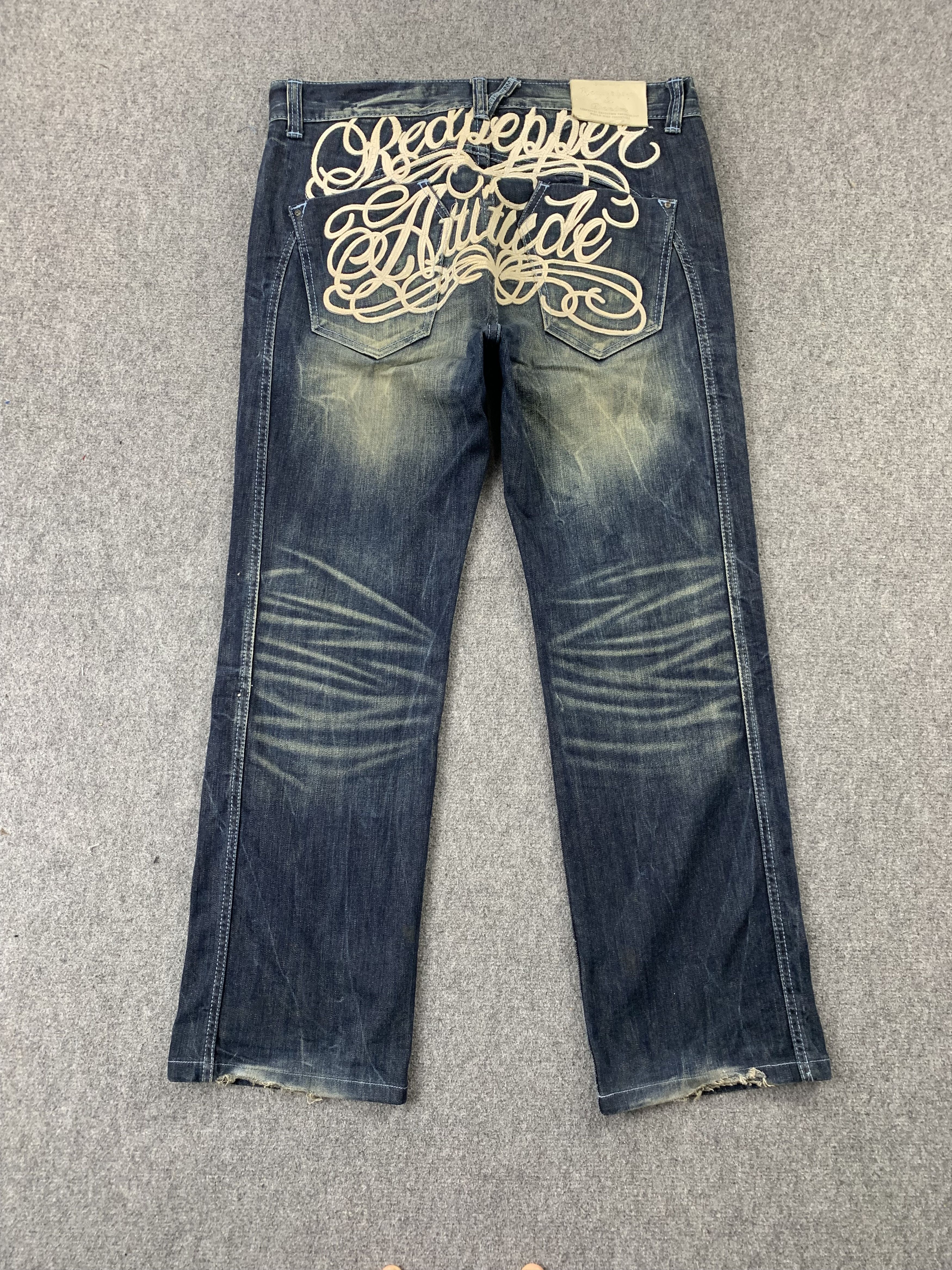 Vintage Vintage Red Pepper Spellout Faded Blue Jeans Size US 36 / EU 52 - 1 Thumbnail