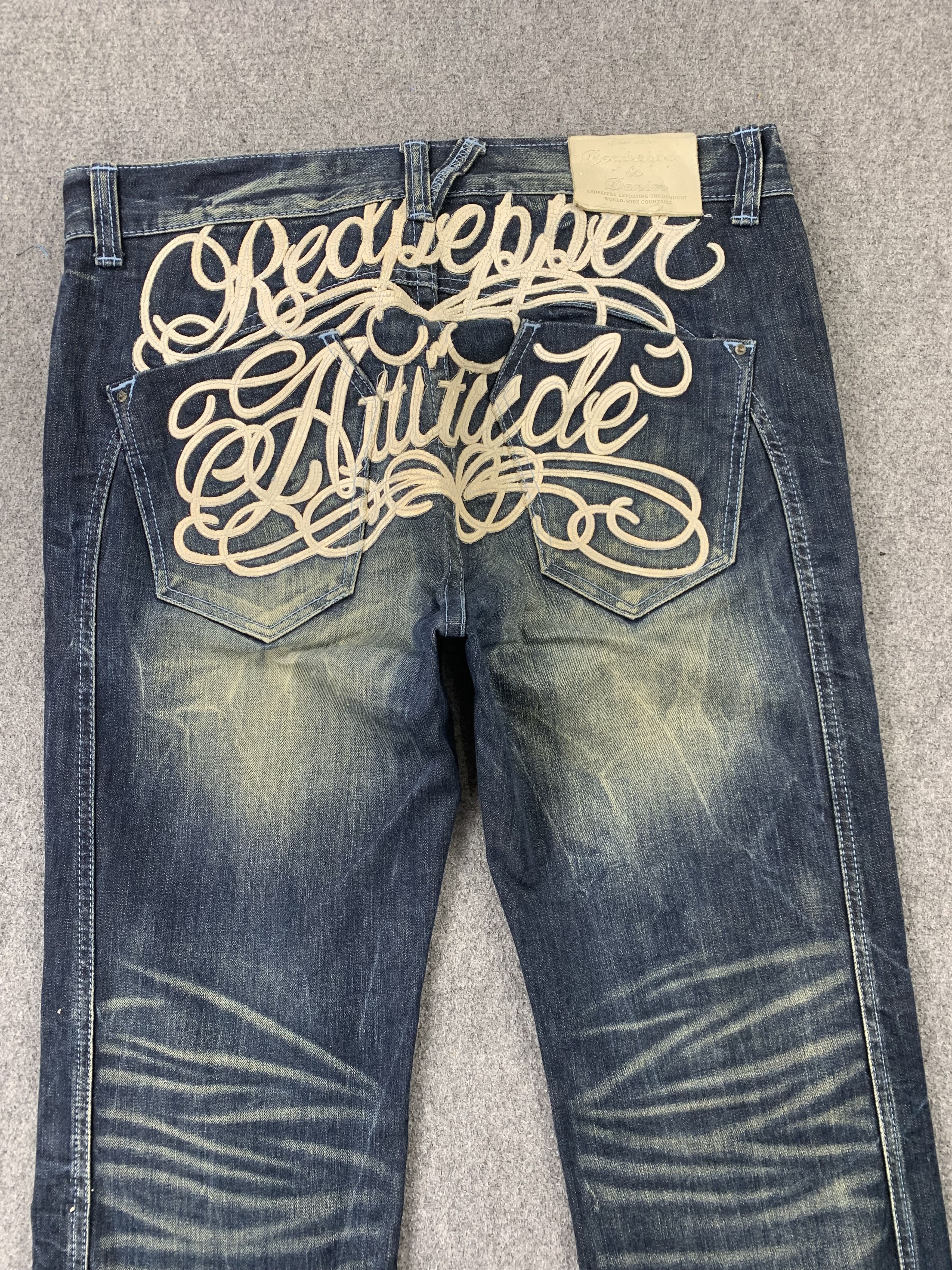 Vintage Vintage Red Pepper Spellout Faded Blue Jeans Size US 36 / EU 52 - 2 Thumbnail