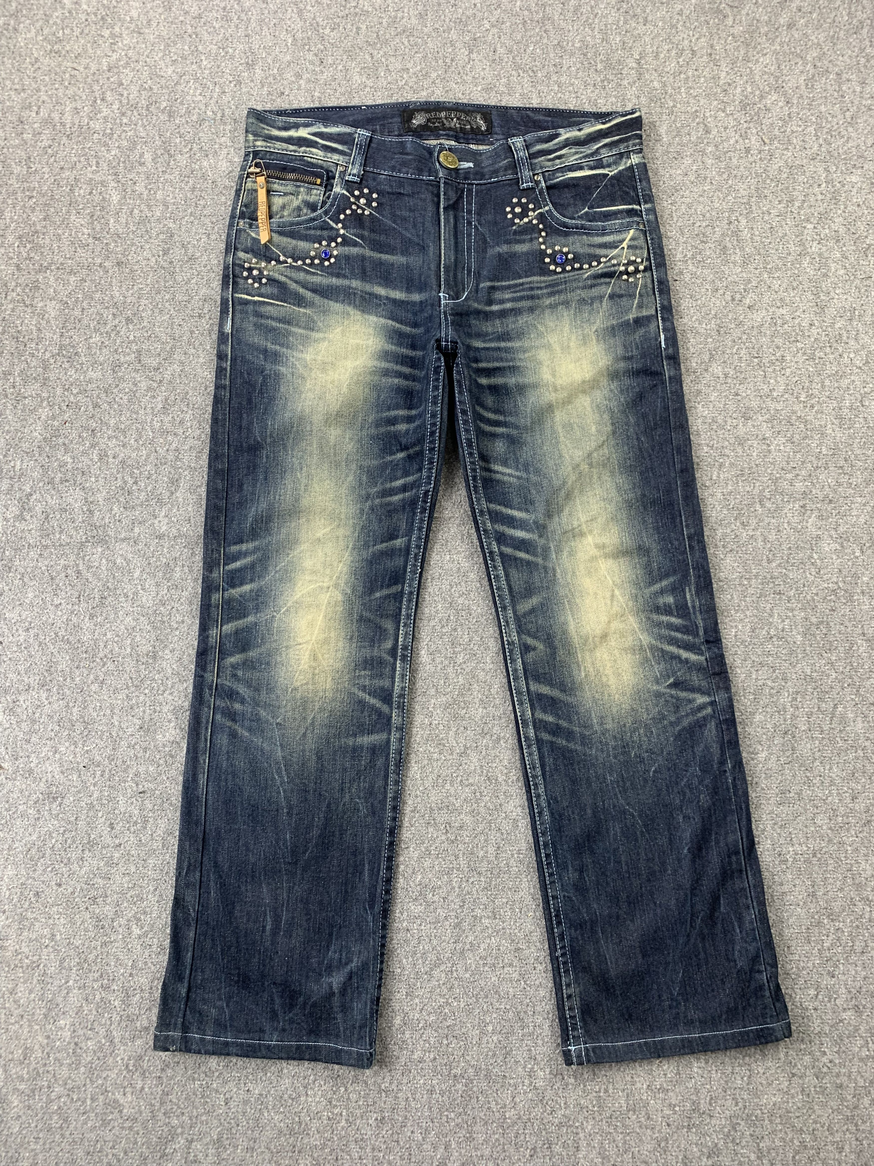 Vintage Vintage Red Pepper Spellout Faded Blue Jeans Size US 36 / EU 52 - 3 Thumbnail