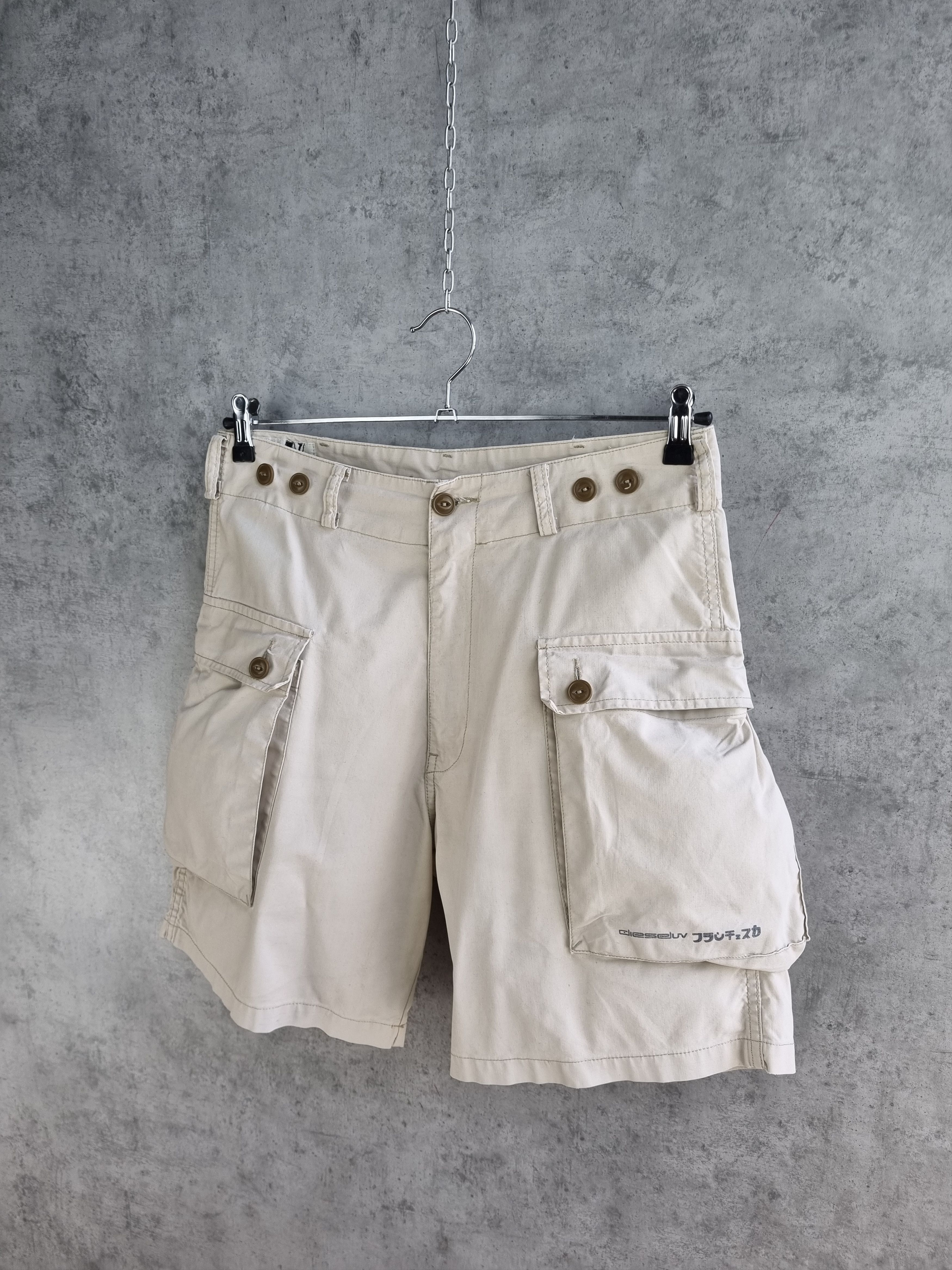 Diesel 90s DIESEL Rare Workers Cargo light cotton shorts Size US 30 / EU 46 - 16 Thumbnail