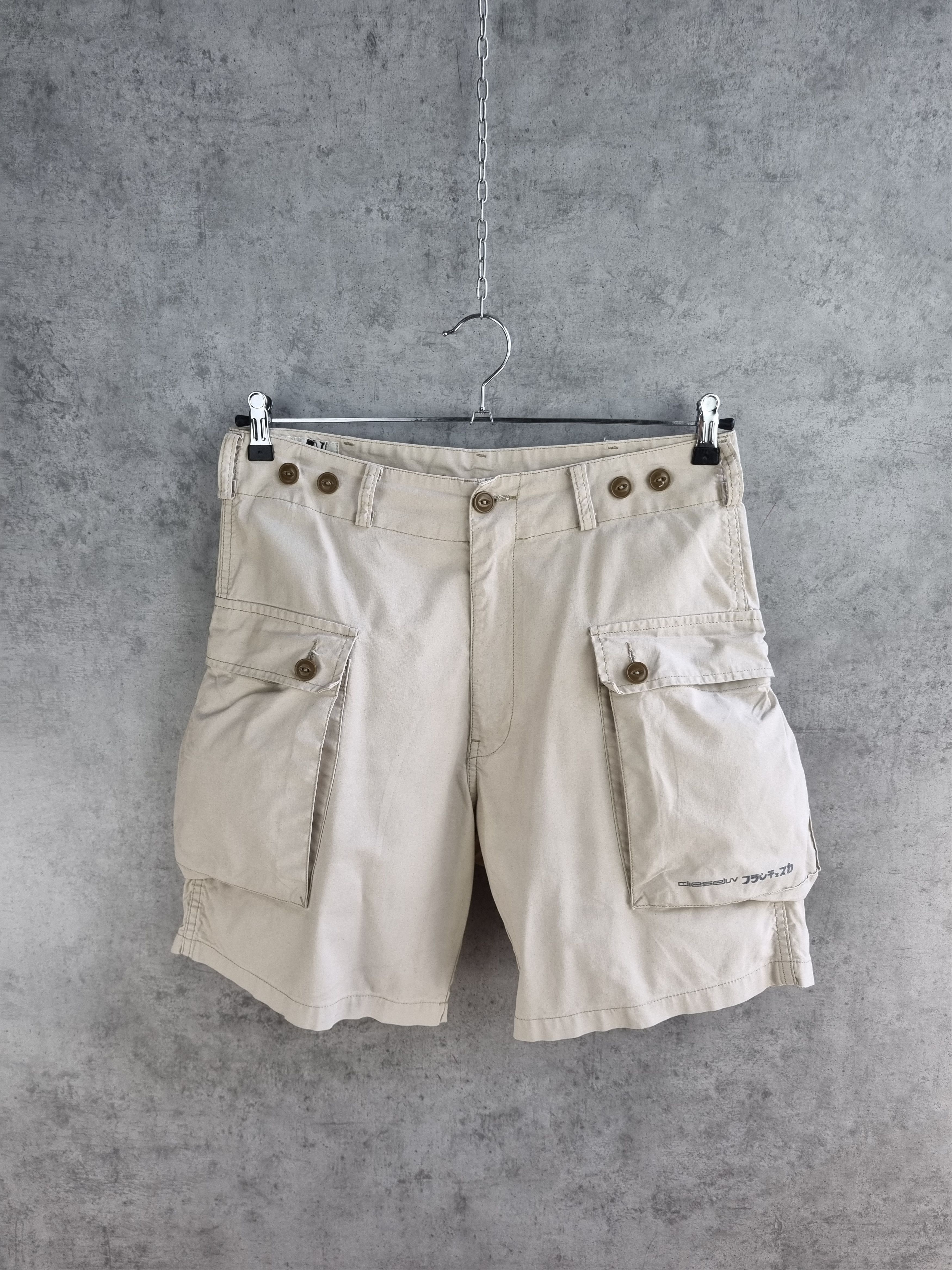 image of Archival Clothing x Diesel 90's Diesel Workers Cargo Light Cotton Shorts in Beige, Men's (Size 30)