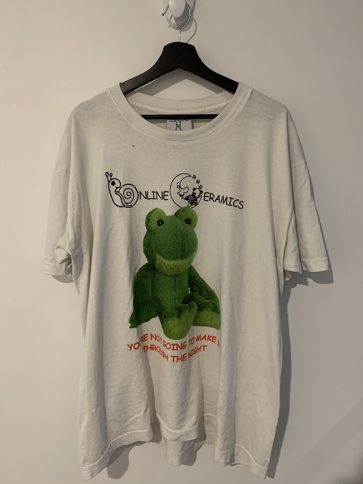 image of Online Ceramics Classic Frog Tee White, Men's (Size XL)