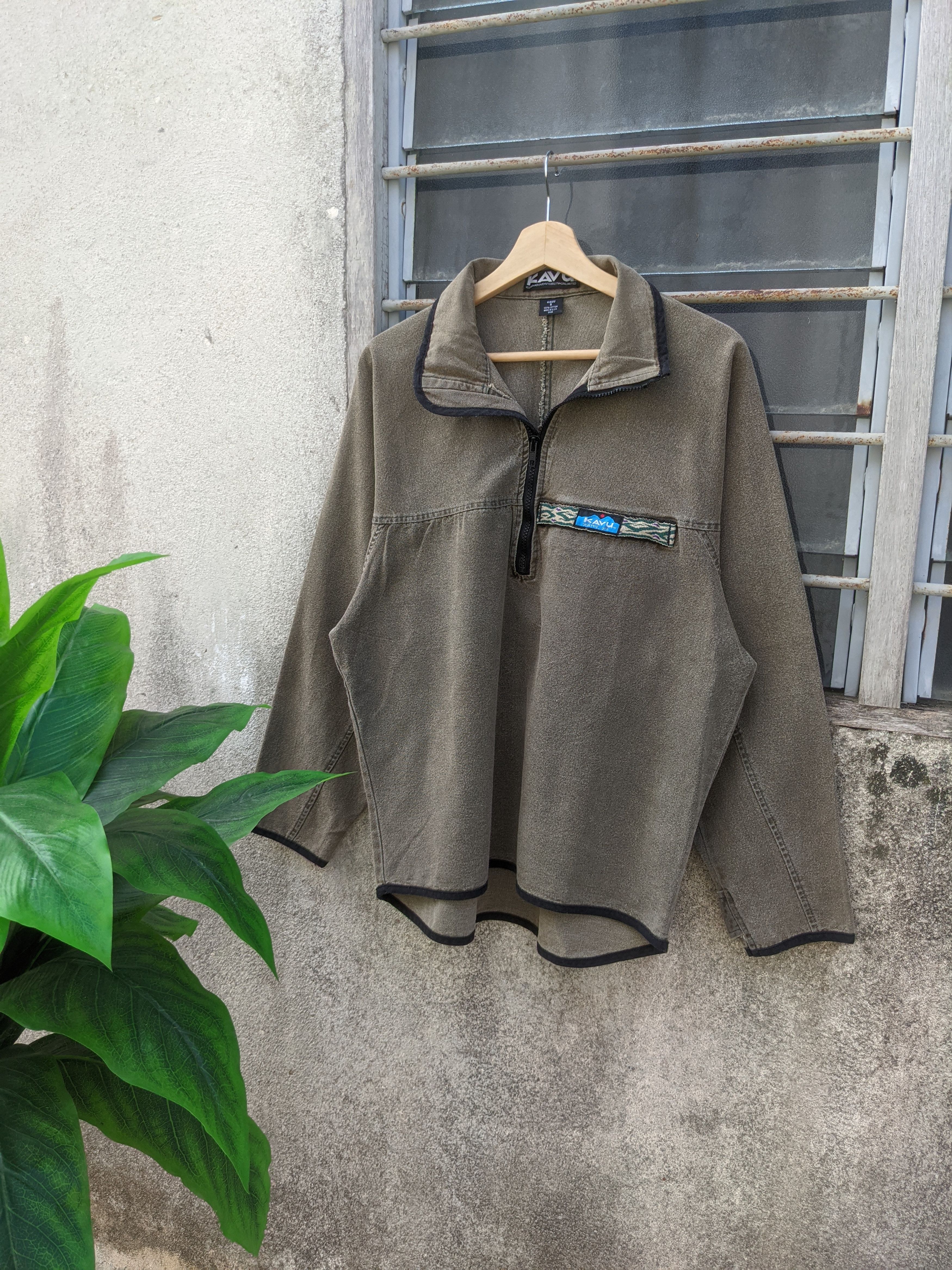 Image of Hype x Kavu Vintage Kavu Olive Green Pullover Jacket, Men's (Size Small)