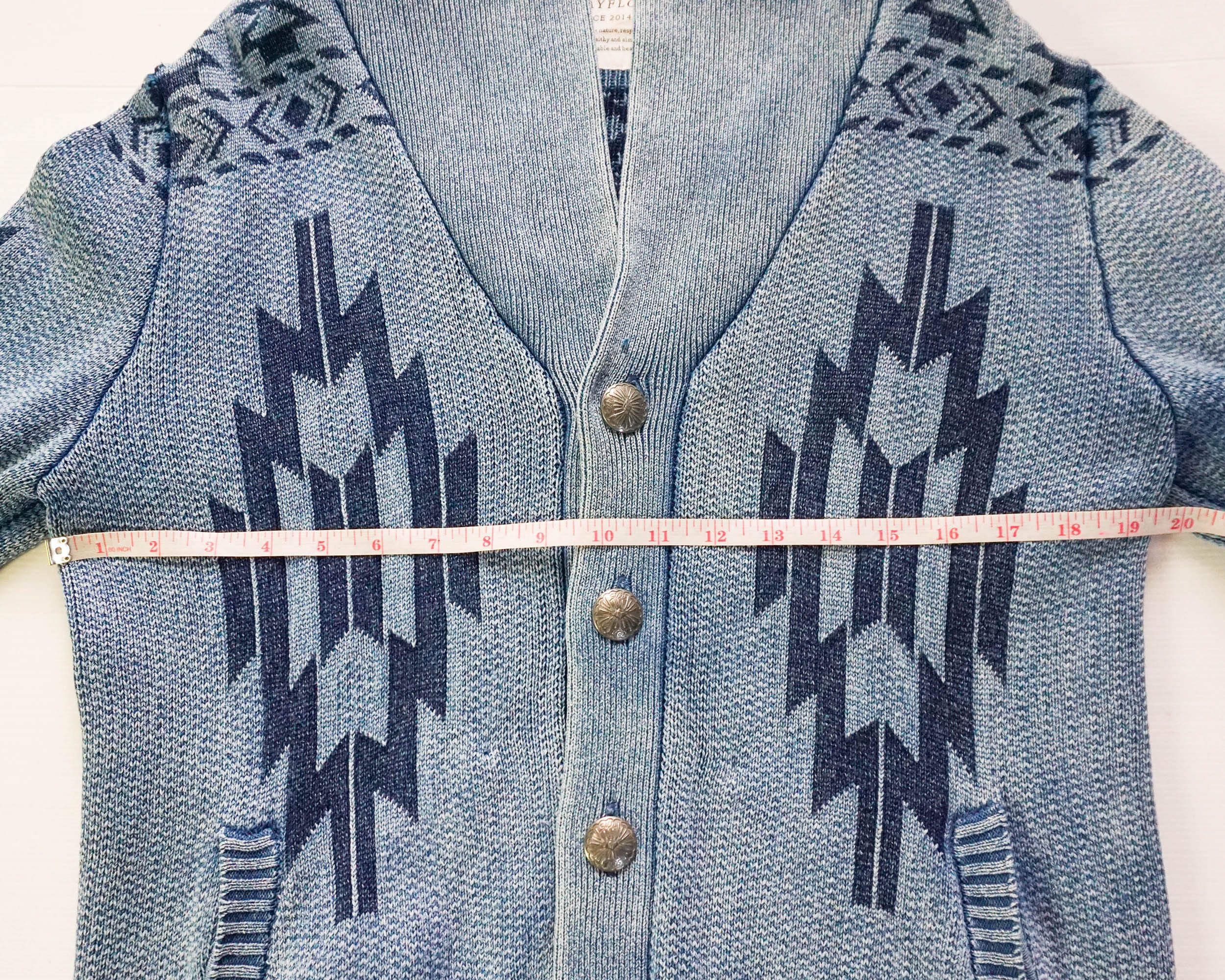 Japanese Brand BAYFLOW Native Tribal Design Knit Button-Up Sweater Size US M / EU 48-50 / 2 - 9 Thumbnail