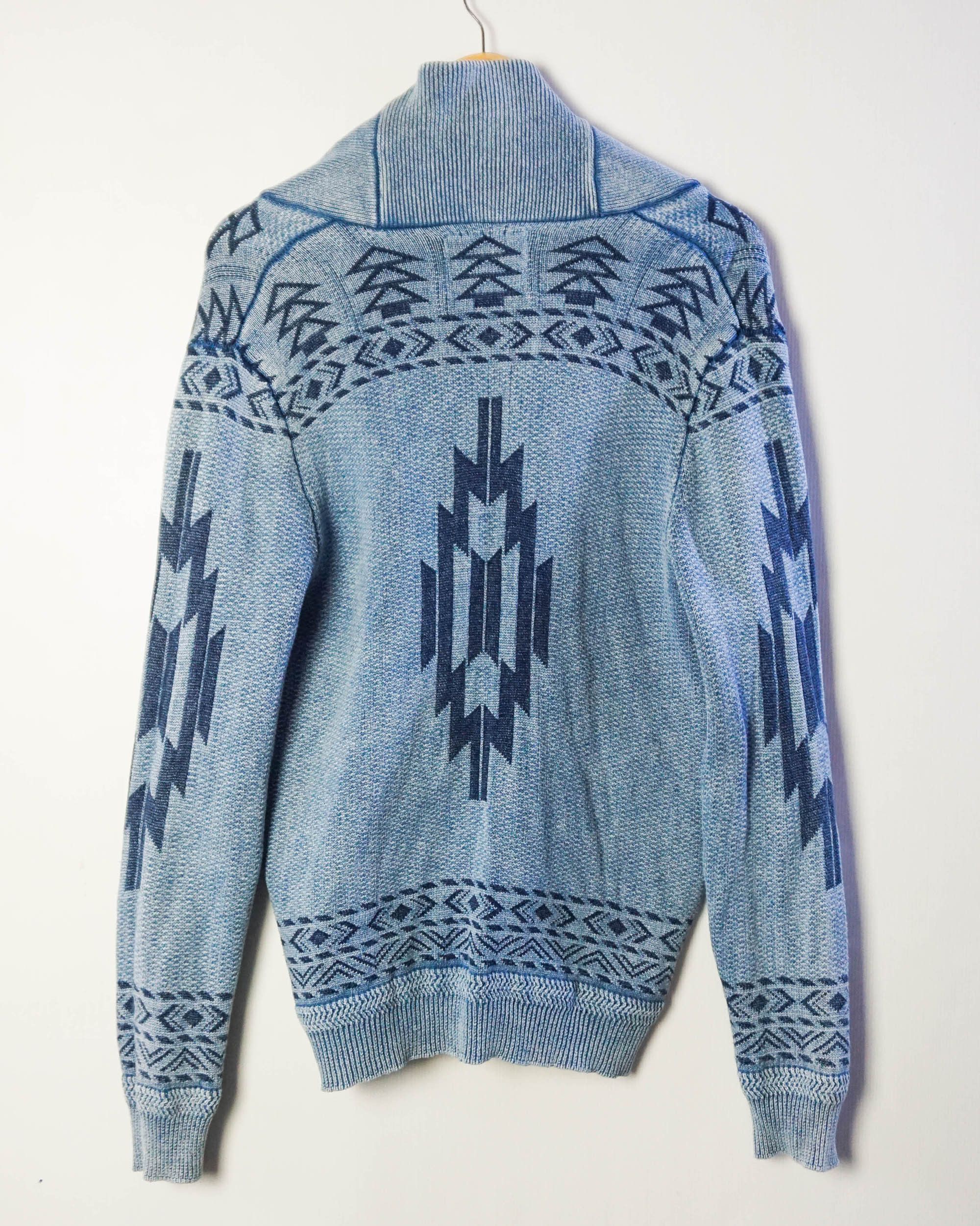 Japanese Brand BAYFLOW Native Tribal Design Knit Button-Up Sweater Size US M / EU 48-50 / 2 - 3 Thumbnail