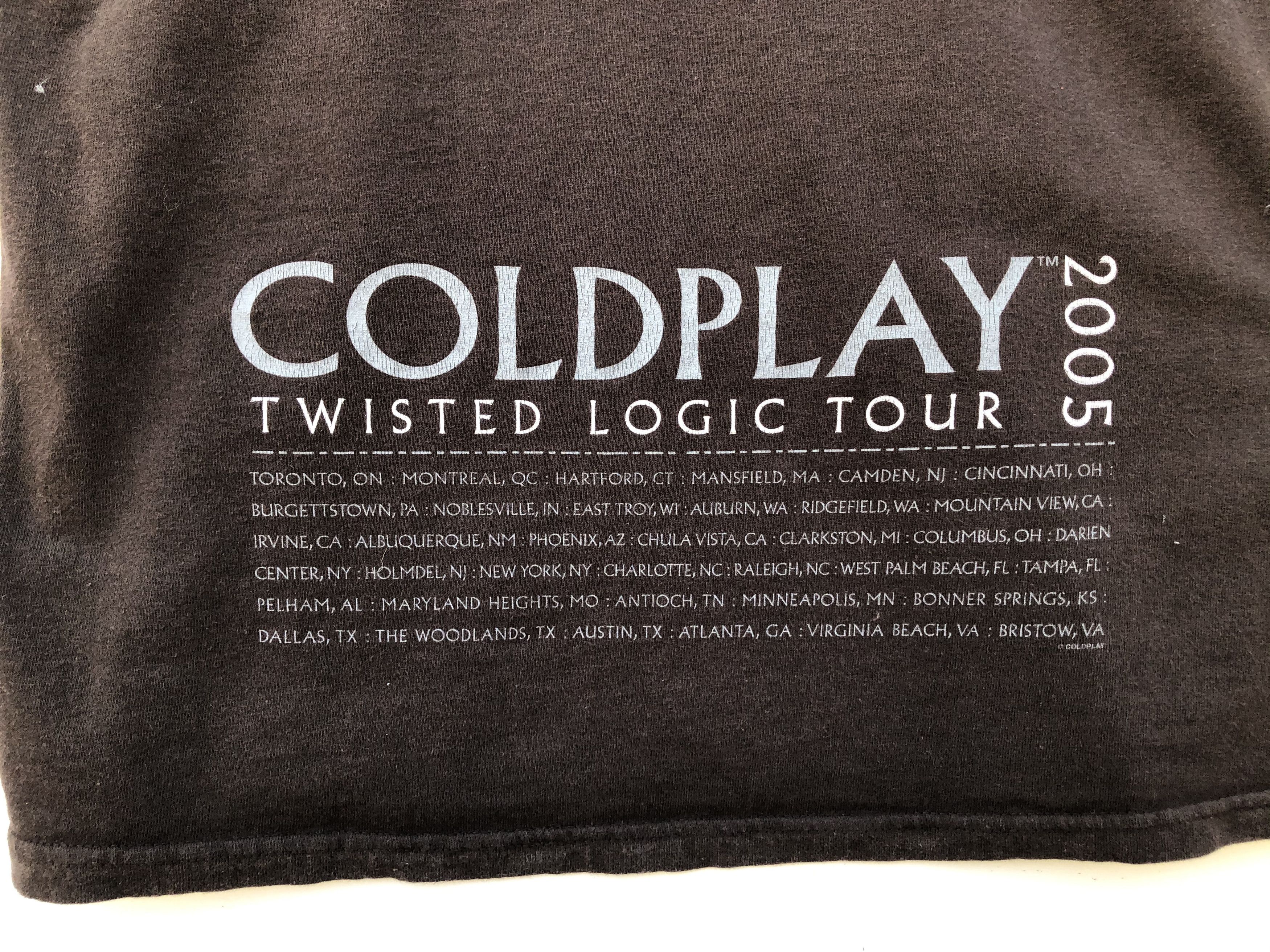 Band Tees VINTAGE Y2K 05’ COLDPLAY LINED UP TWISTED LOGIC TOUR TEE Size US M / EU 48-50 / 2 - 5 Thumbnail