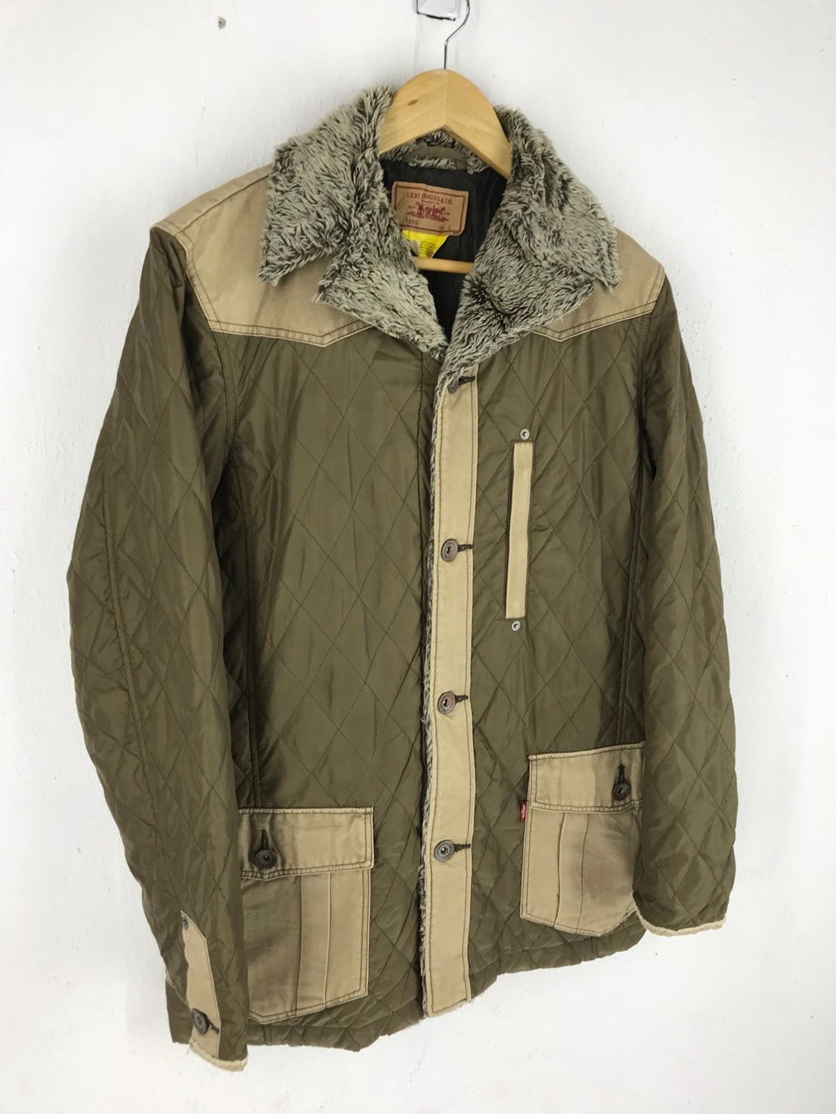 Levi's 🔥RARE VINTAGE LEVI'S QUILTED FURRY JACKET Size US L / EU 52-54 / 3 - 3 Thumbnail