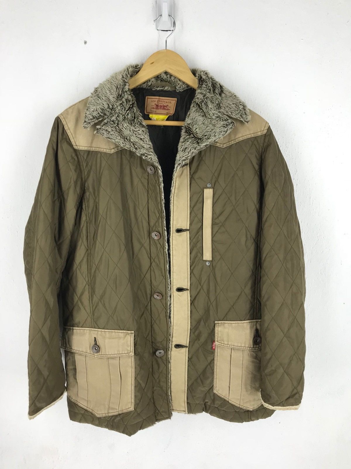 Levi's 🔥RARE VINTAGE LEVI'S QUILTED FURRY JACKET Size US L / EU 52-54 / 3 - 1 Thumbnail