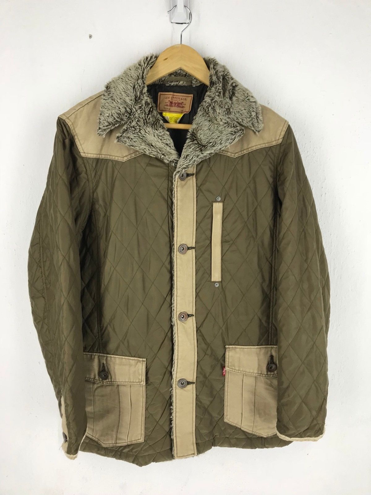 Levi's 🔥RARE VINTAGE LEVI'S QUILTED FURRY JACKET Size US L / EU 52-54 / 3 - 2 Thumbnail