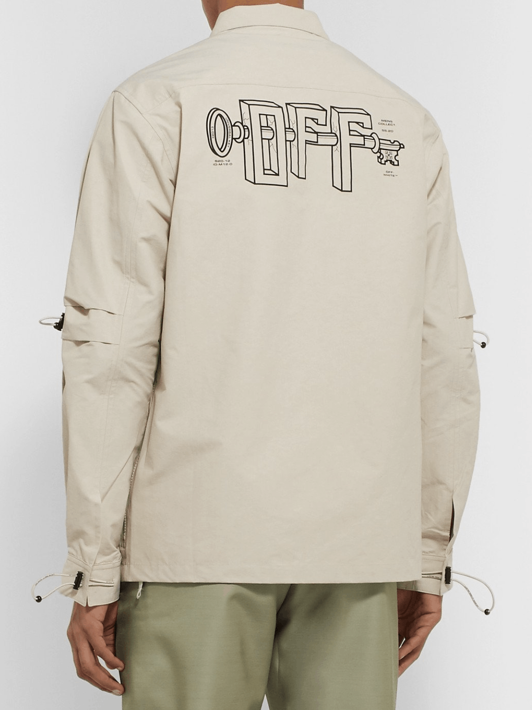 Off-White $900 Off-White Logo-Print Cotton Blend zip up Shirt Gray Size US S / EU 44-46 / 1 - 6 Thumbnail