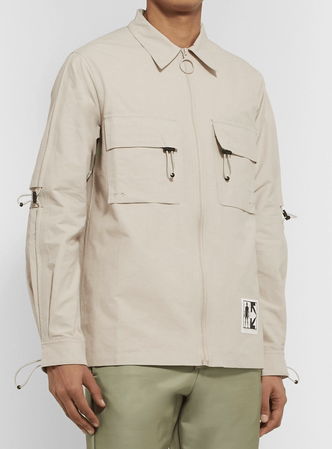 Off-White $900 Off-White Logo-Print Cotton Blend zip up Shirt Gray Size US S / EU 44-46 / 1 - 5 Thumbnail