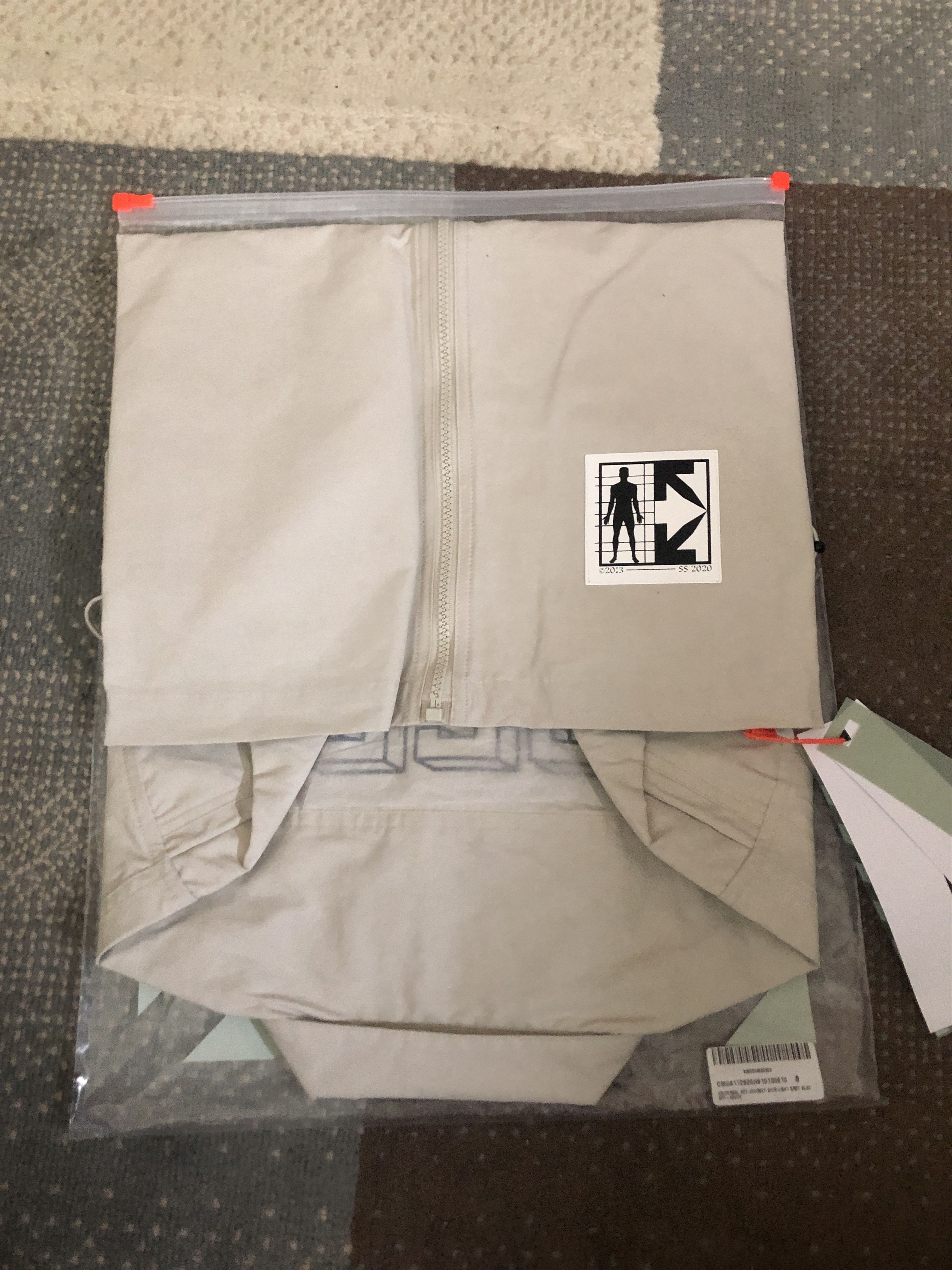 Off-White $900 Off-White Logo-Print Cotton Blend zip up Shirt Gray Size US S / EU 44-46 / 1 - 8 Thumbnail