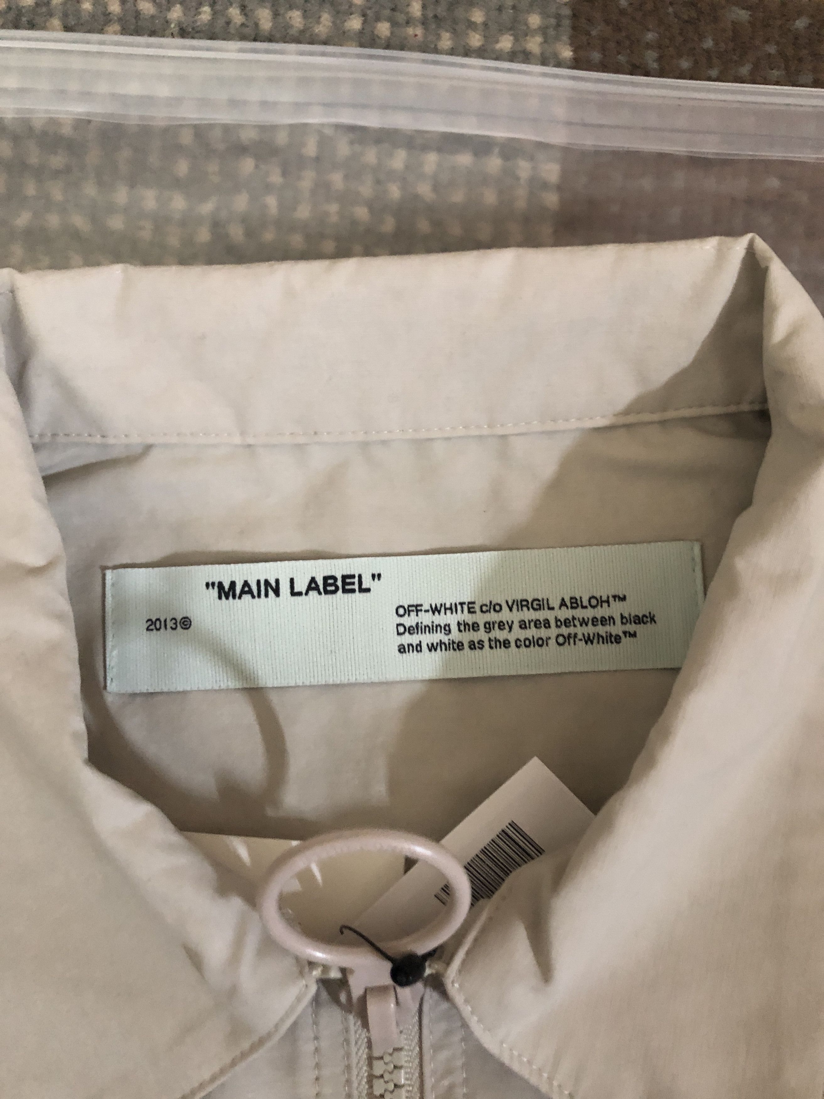 Off-White $900 Off-White Logo-Print Cotton Blend zip up Shirt Gray Size US S / EU 44-46 / 1 - 7 Thumbnail