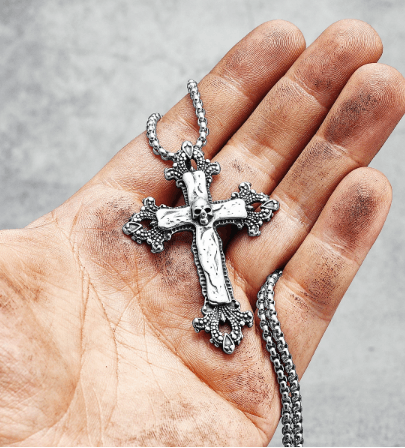 Jewelry 316L Stainless Steel Cross Pendant Necklace Size ONE SIZE - 1 Thumbnail