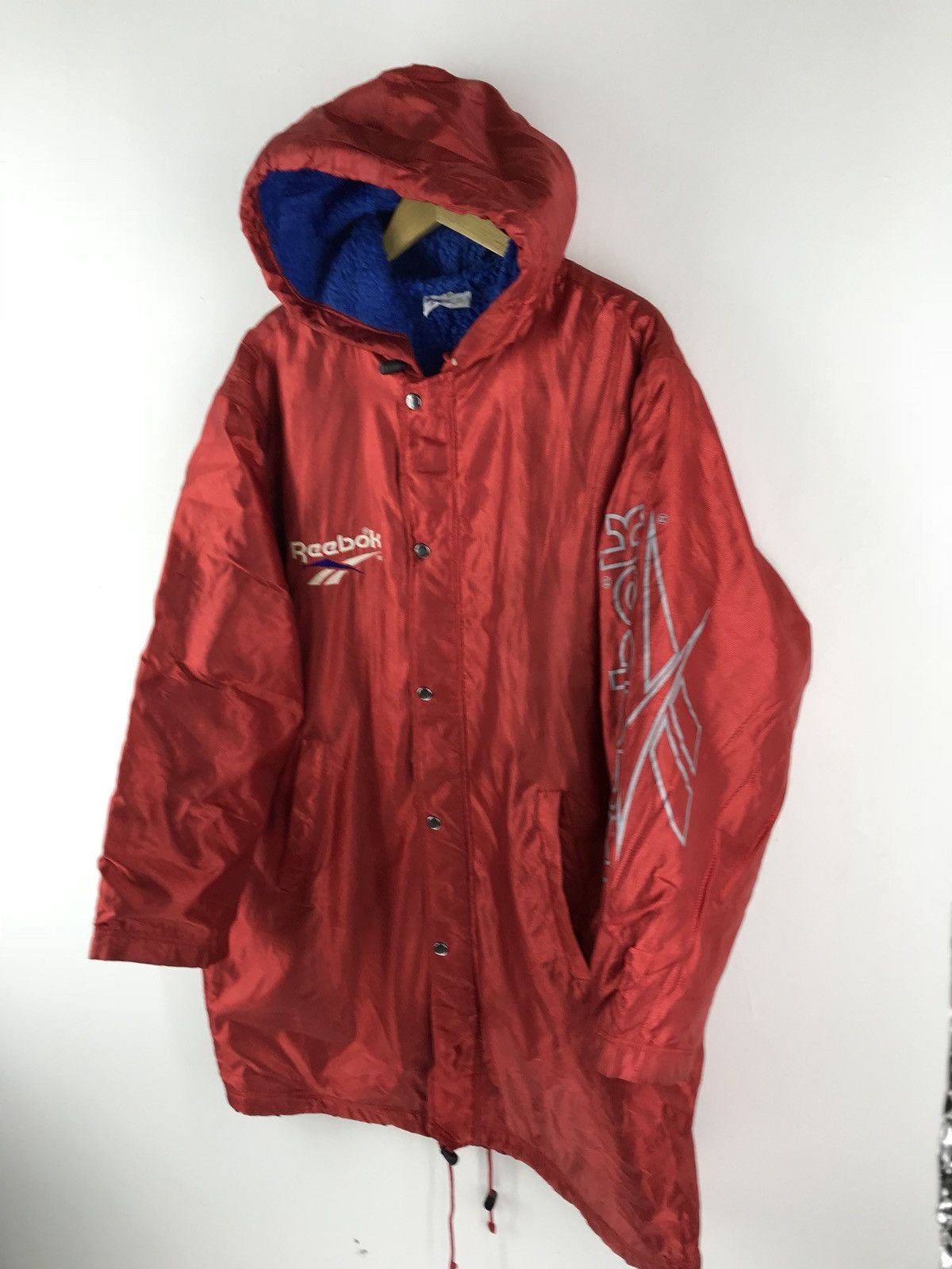 Reebok 🔥Rare Vintage 90s Reebok Red Big Logo Long Jacket Size US L / EU 52-54 / 3 - 1 Thumbnail