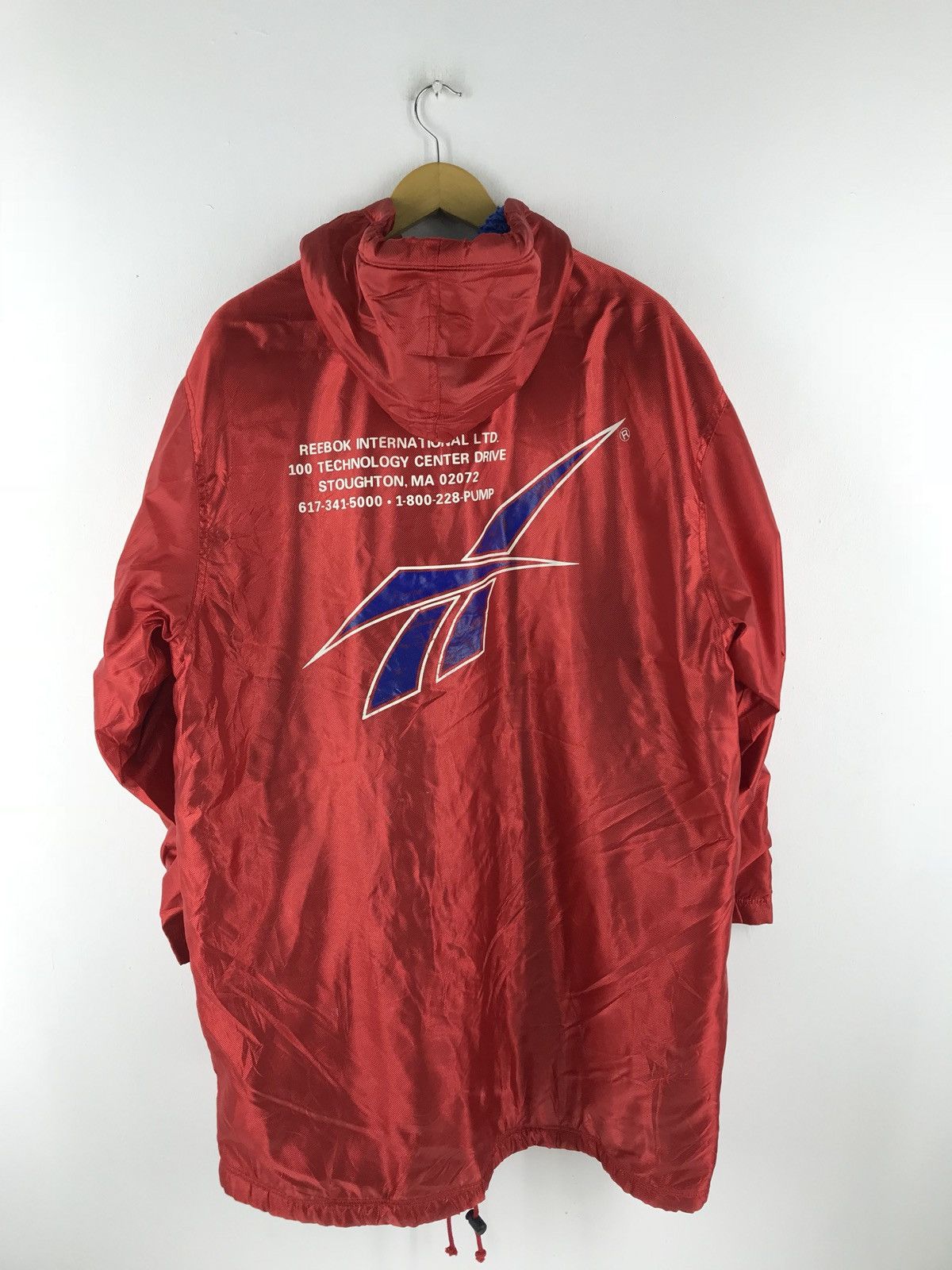 Reebok 🔥Rare Vintage 90s Reebok Red Big Logo Long Jacket Size US L / EU 52-54 / 3 - 5 Thumbnail