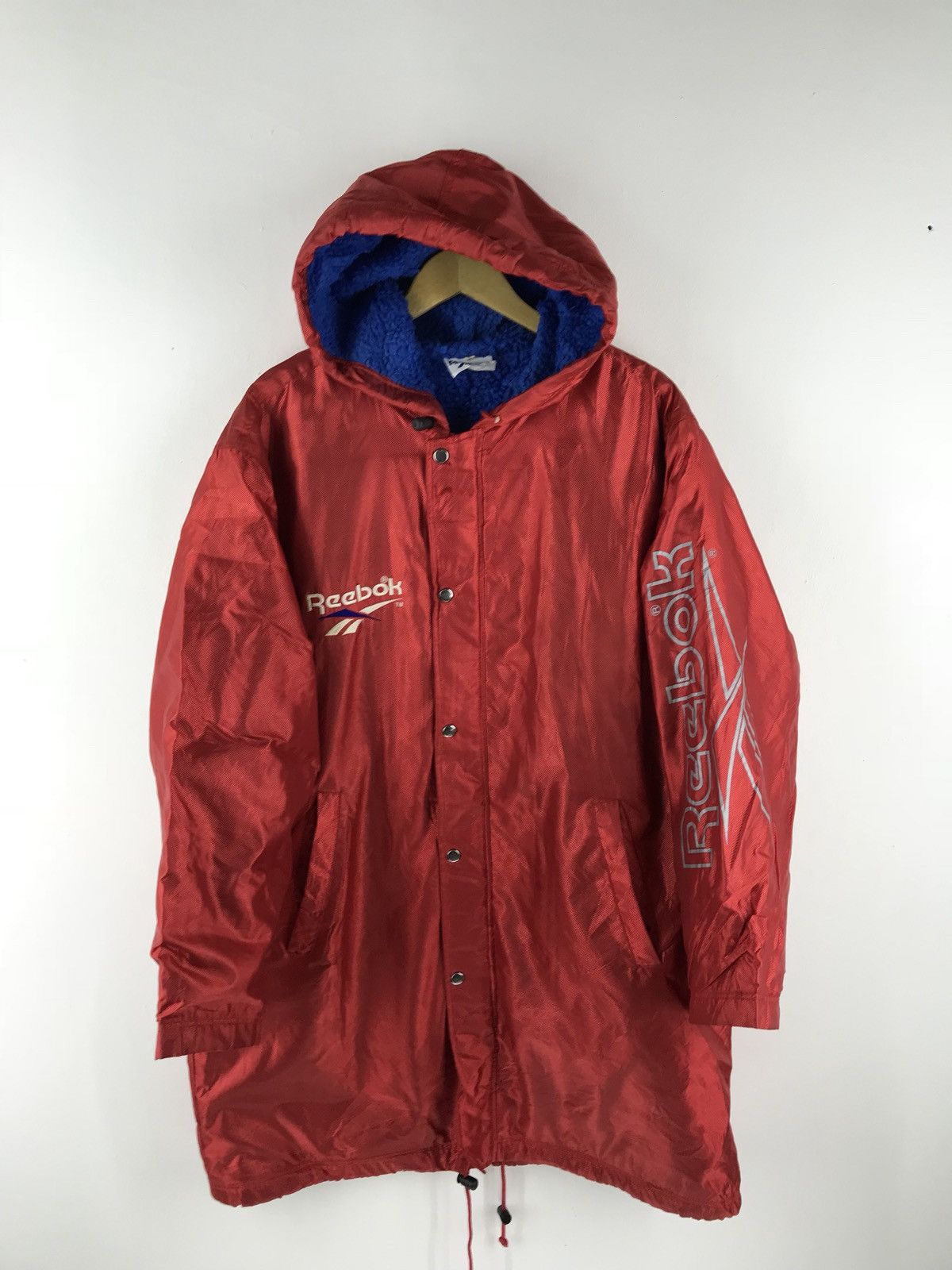 Reebok 🔥Rare Vintage 90s Reebok Red Big Logo Long Jacket Size US L / EU 52-54 / 3 - 2 Thumbnail