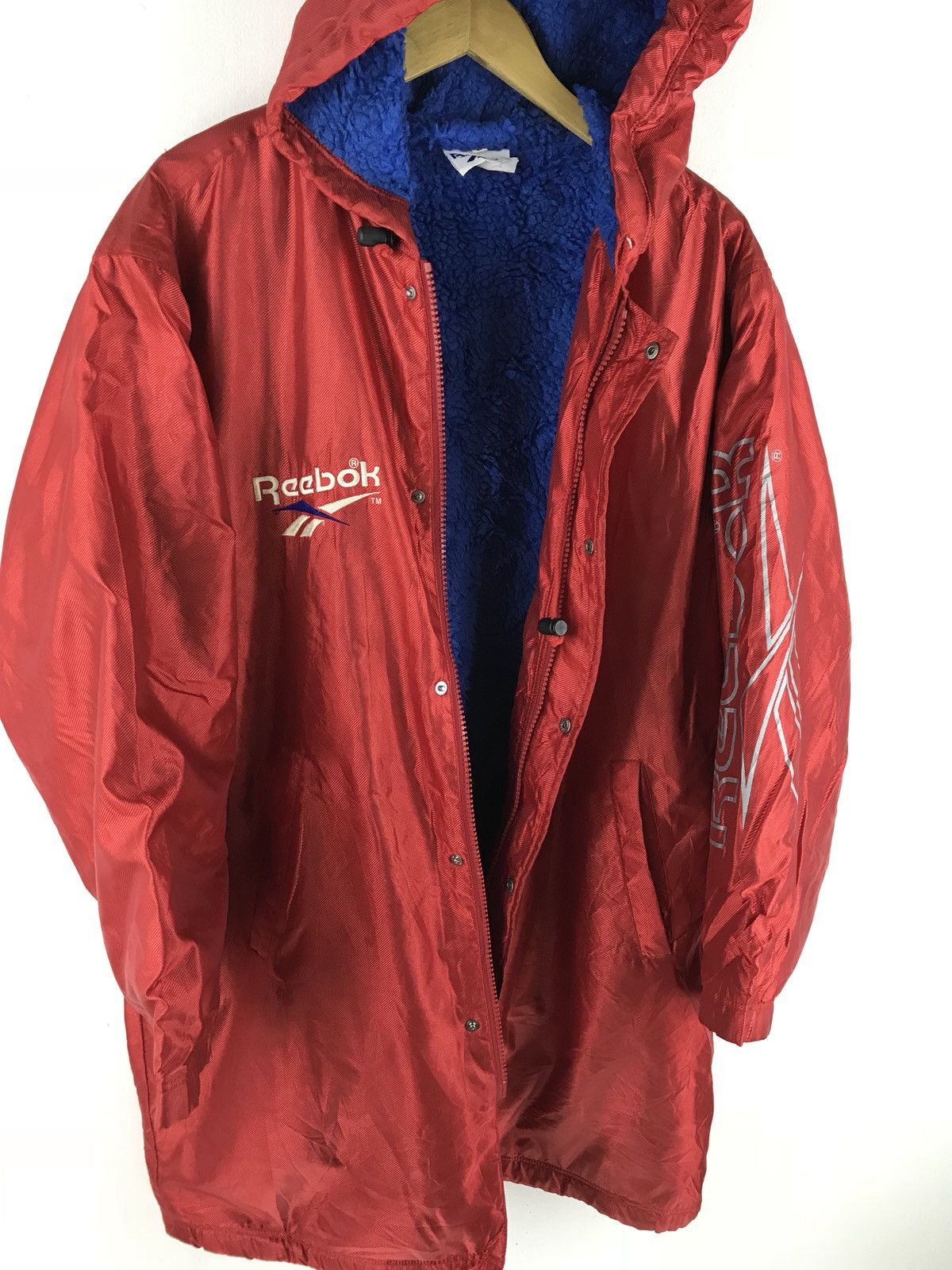 Reebok 🔥Rare Vintage 90s Reebok Red Big Logo Long Jacket Size US L / EU 52-54 / 3 - 7 Thumbnail