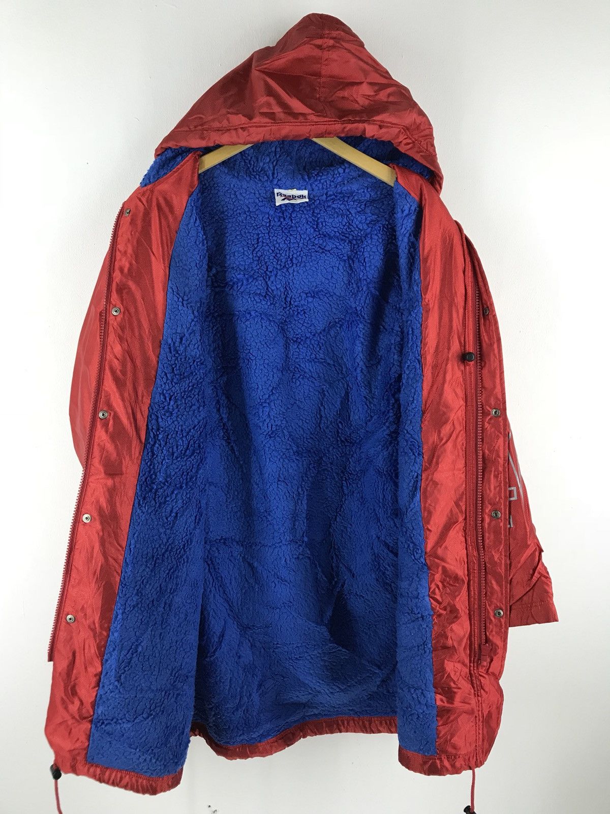 Reebok 🔥Rare Vintage 90s Reebok Red Big Logo Long Jacket Size US L / EU 52-54 / 3 - 8 Thumbnail