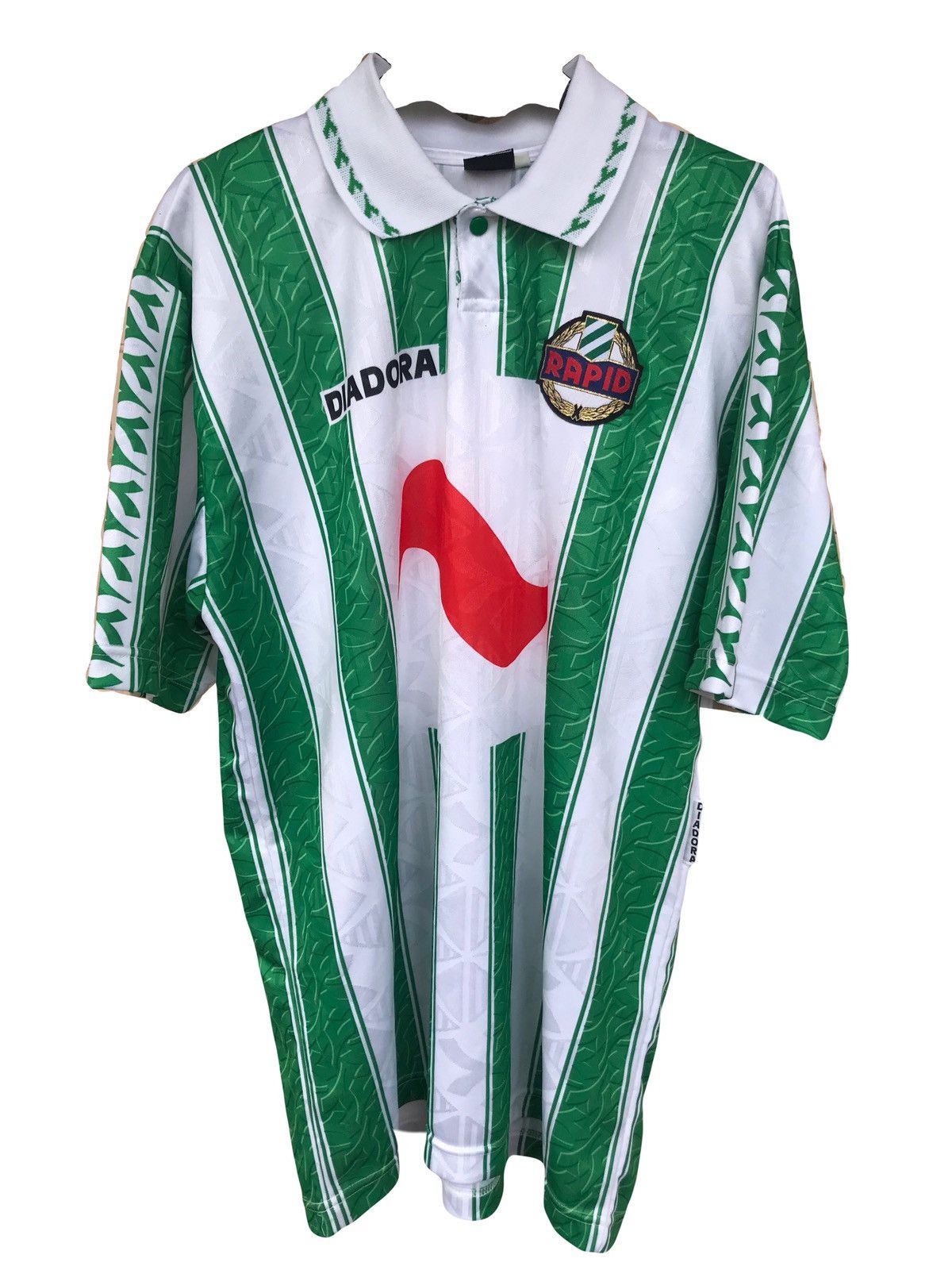 image of Vintage 90's Diadora Sk Rapid Wien Socer Jersey in White, Men's (Size XL)