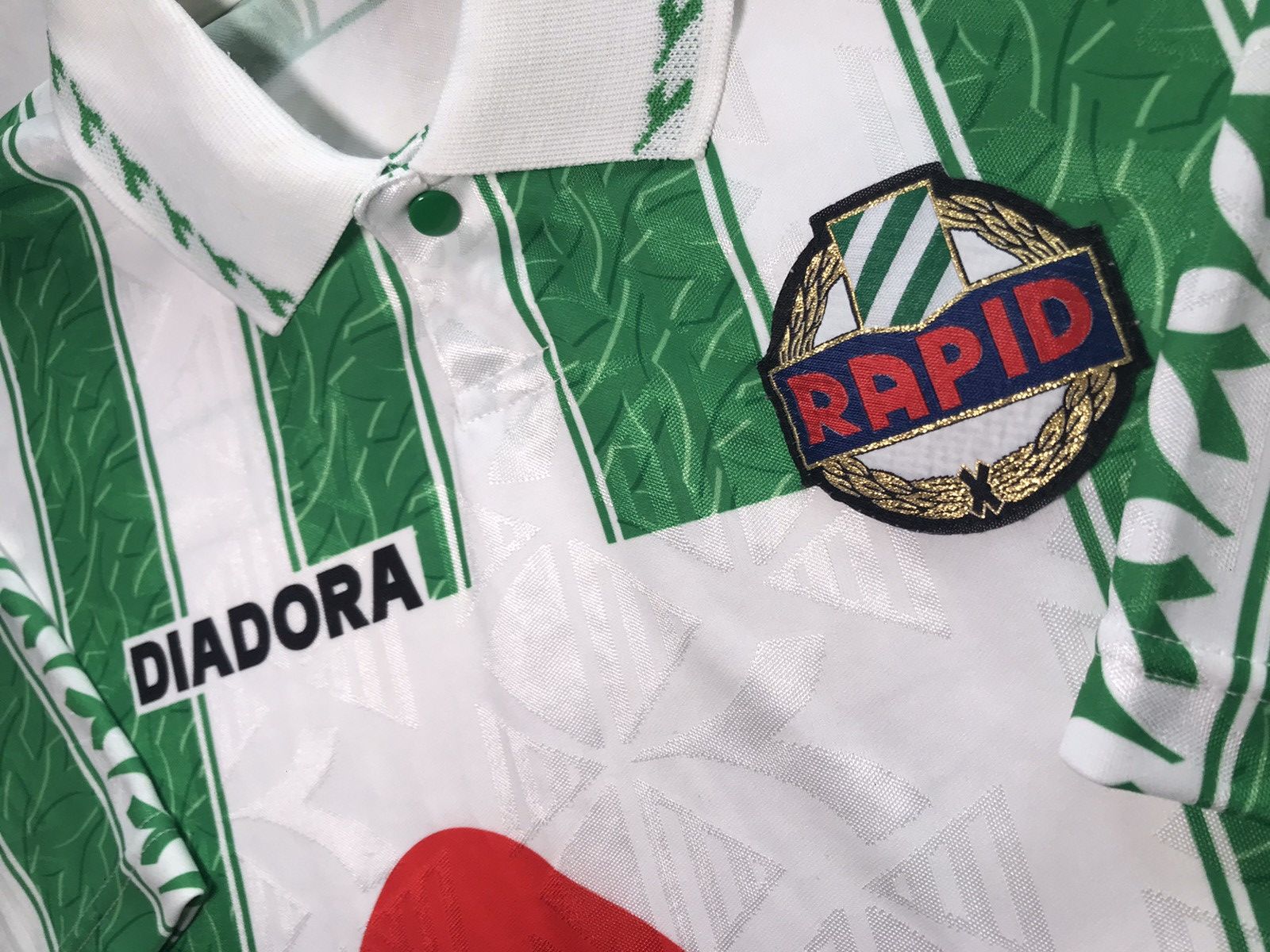 Diadora Vintage 90s Diadora SK Rapid Wien Soccer jersey Size US XL / EU 56 / 4 - 7 Thumbnail