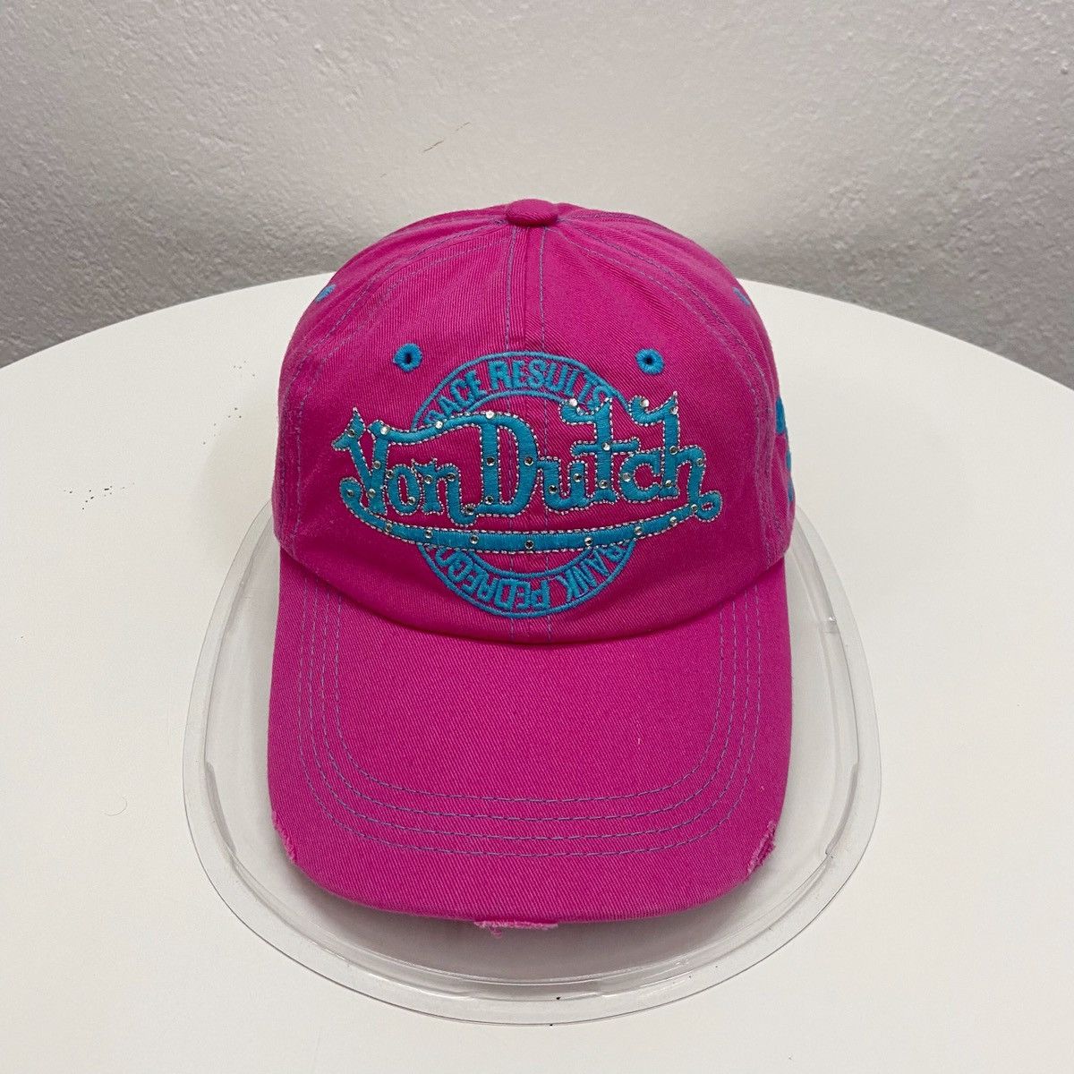 Von Dutch Von Dutch Distressed Design Strapback Cap Hat One Size Size ONE SIZE - 2 Thumbnail