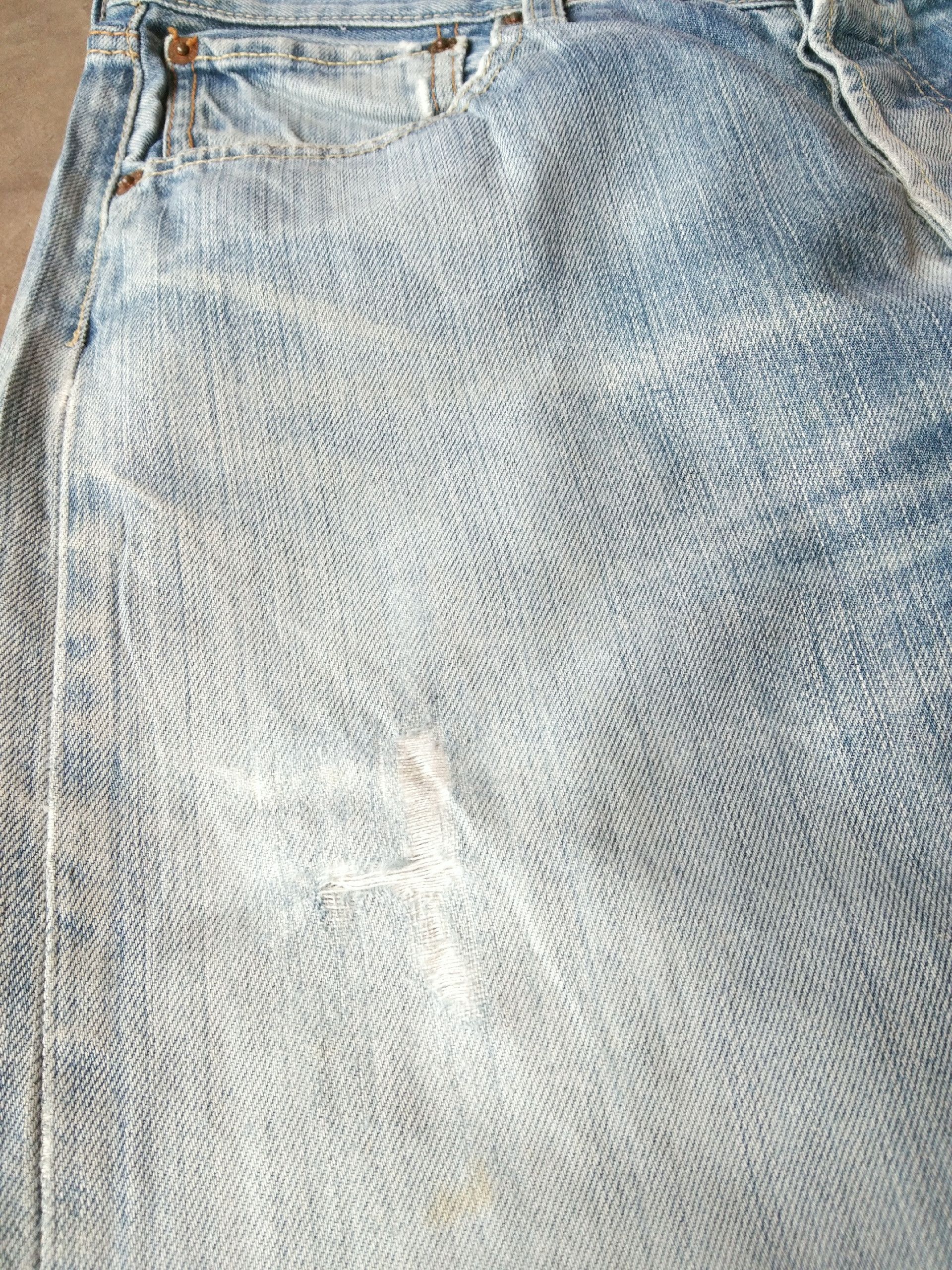 Levi's × Vintage Vintage Levis 501 Straight Leg Distressed Jeans 32x28 Size US 32 / EU 48 - 4 Thumbnail