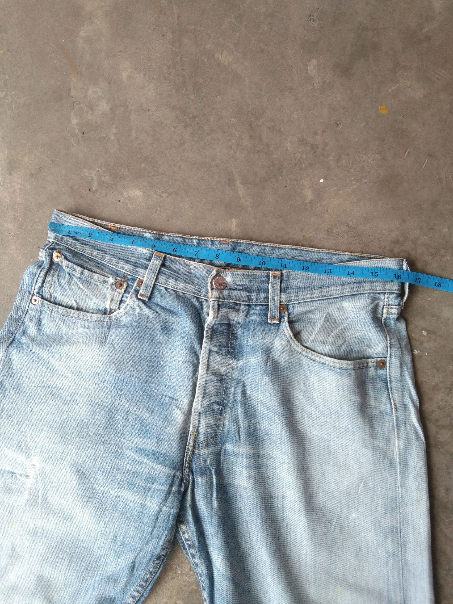 Levi's × Vintage Vintage Levis 501 Straight Leg Distressed Jeans 32x28 Size US 32 / EU 48 - 6 Thumbnail